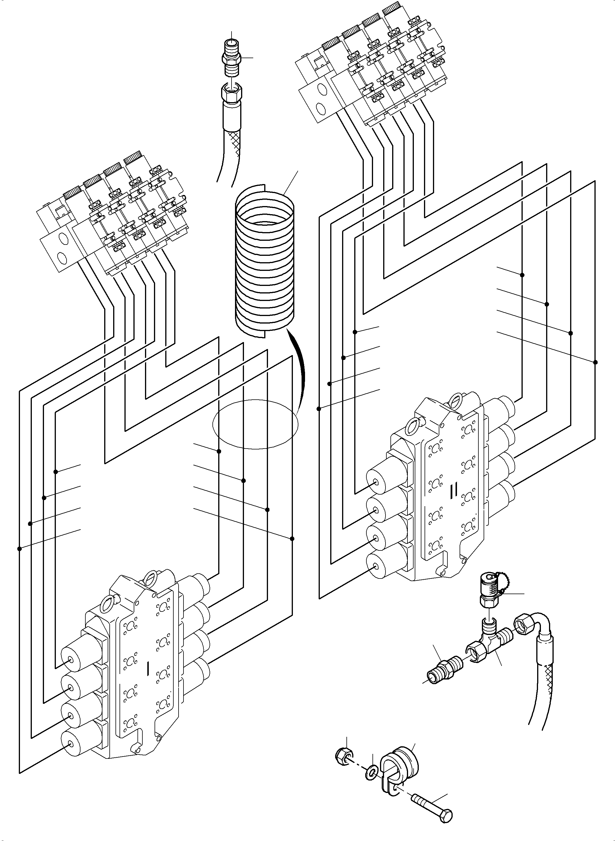 Excavators Mining Komatsu / PC8000-11 S/N 12117(G12117) / Pipes Remote Control Manifold(113-1841m : 113-1841m)