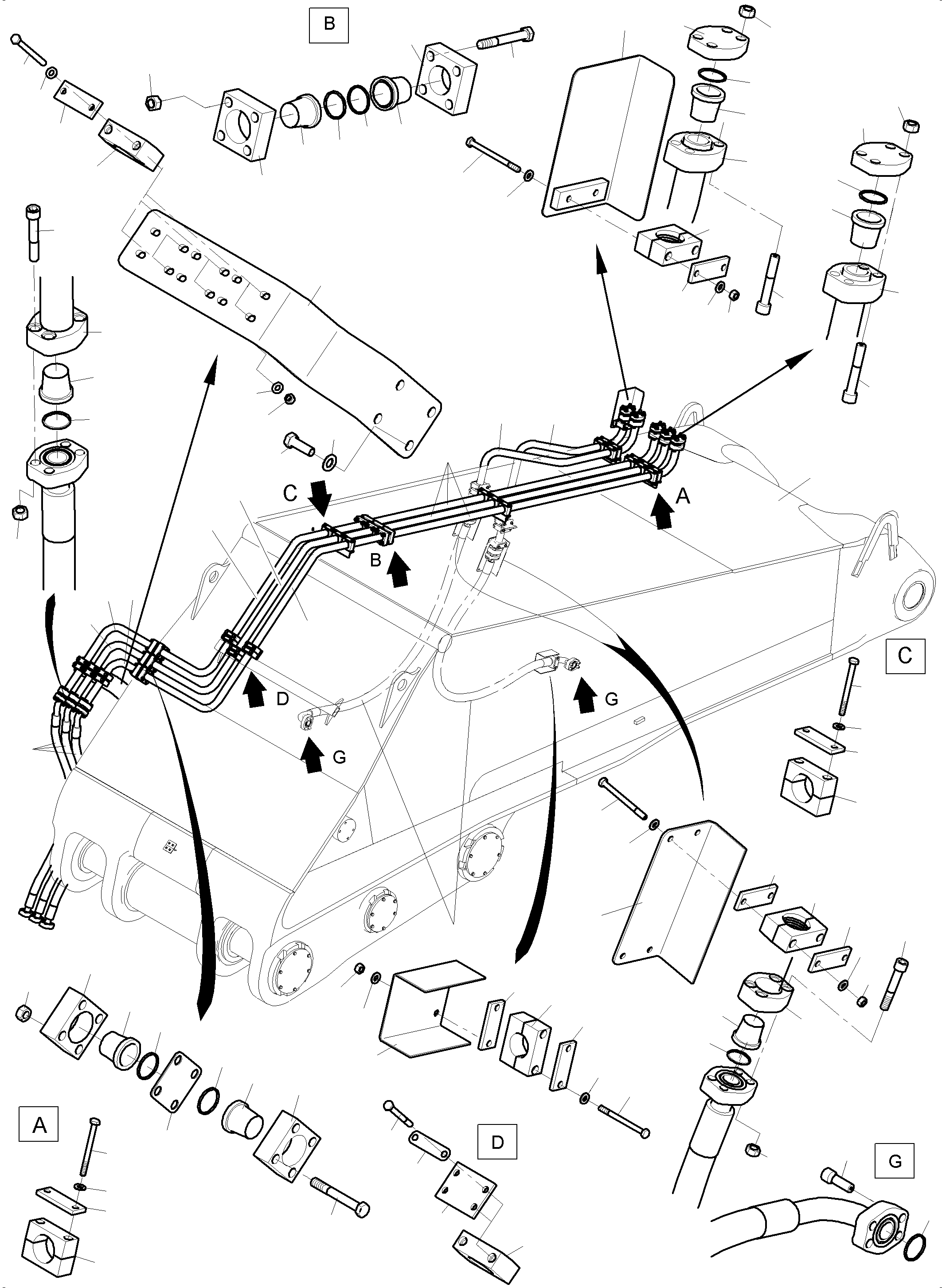 Komatsu parts book diagram for PC8000-11 S/N 12117: BOOM 8.15 M