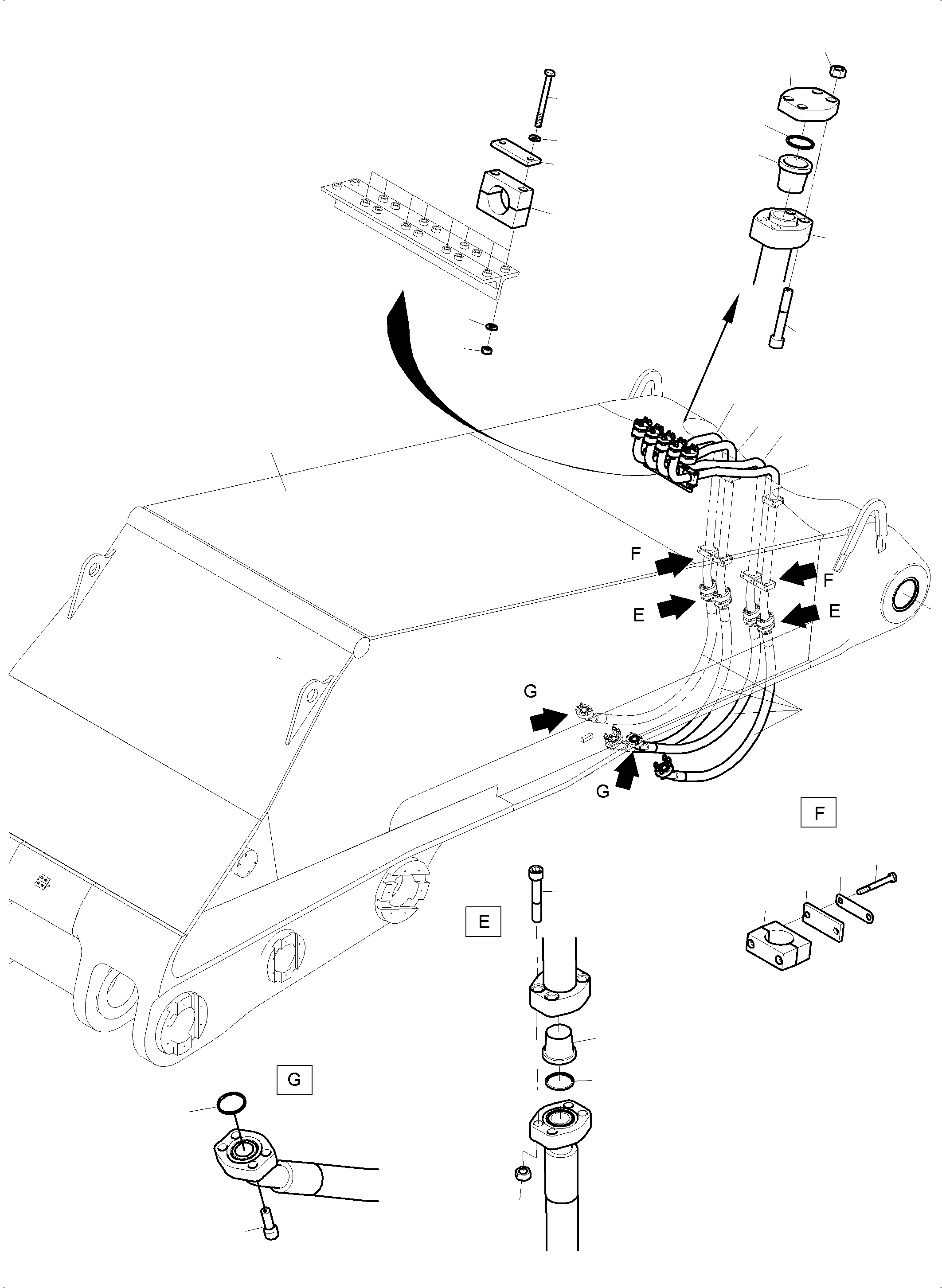 Komatsu parts book diagram for PC8000-11 S/N 12117: BOOM 8.15 M