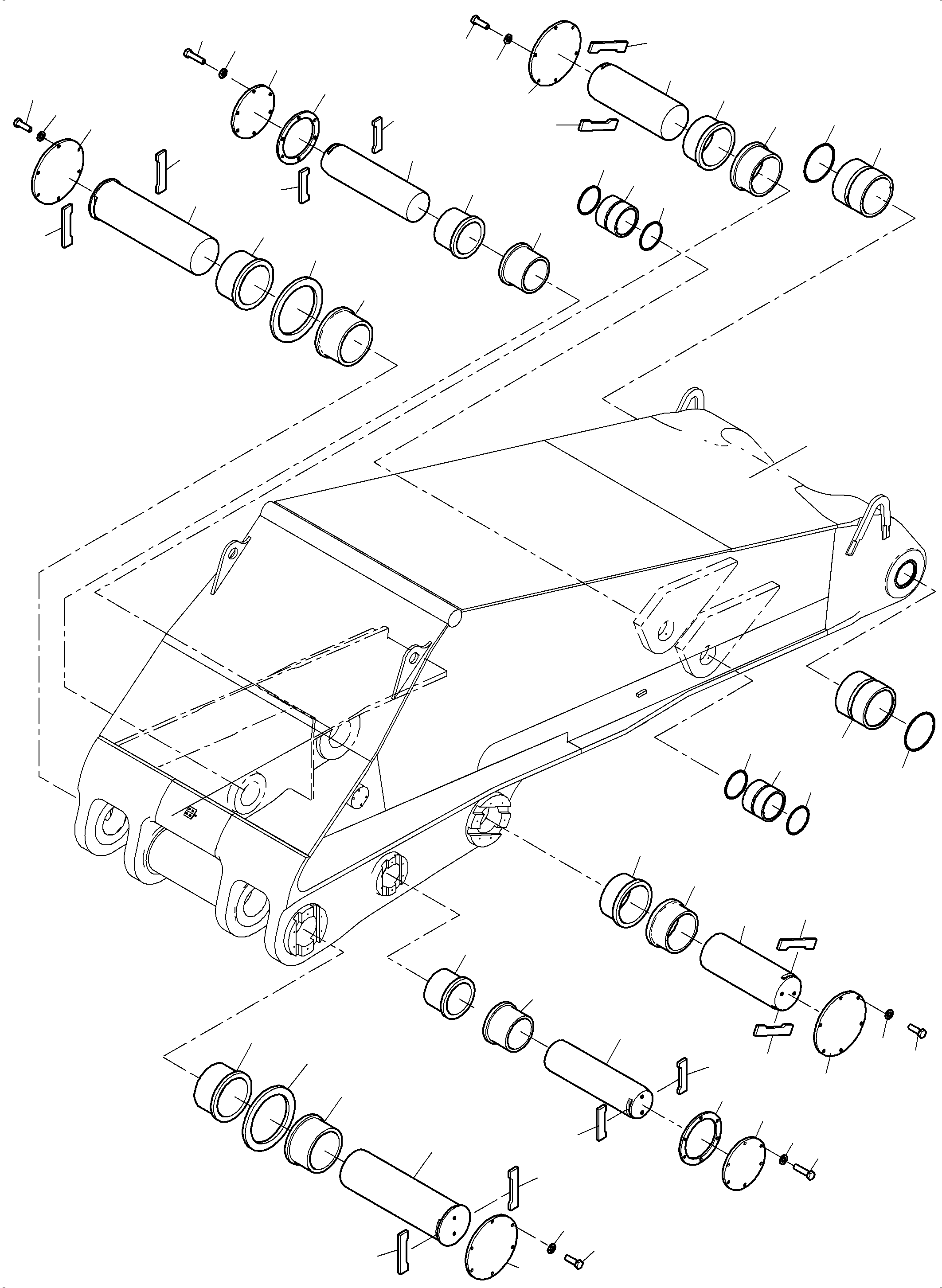 Komatsu parts book diagram for PC8000-11 S/N 12117: BOOM 8.15 M