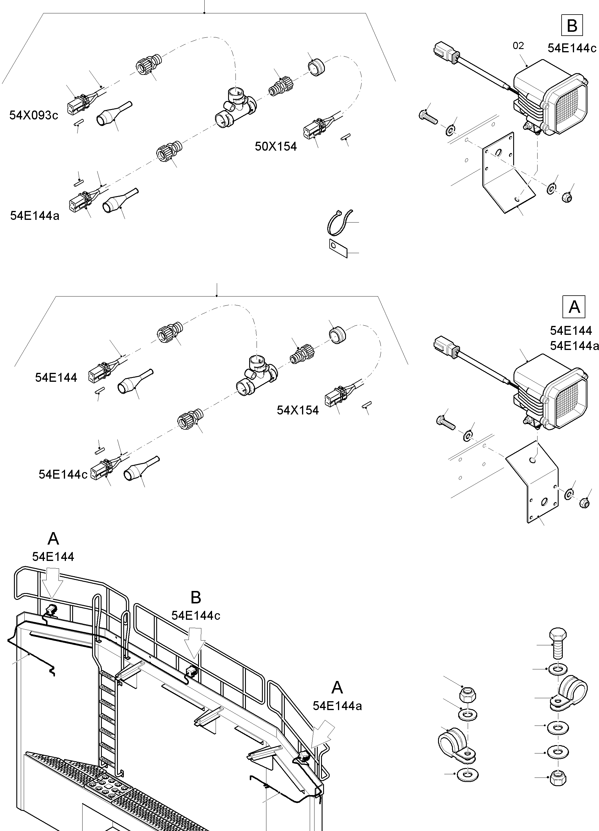 Komatsu parts book diagram for PC8000-11 S/N 12117: LIGHTING EQUIPMENT-COUNTERWEIGHT