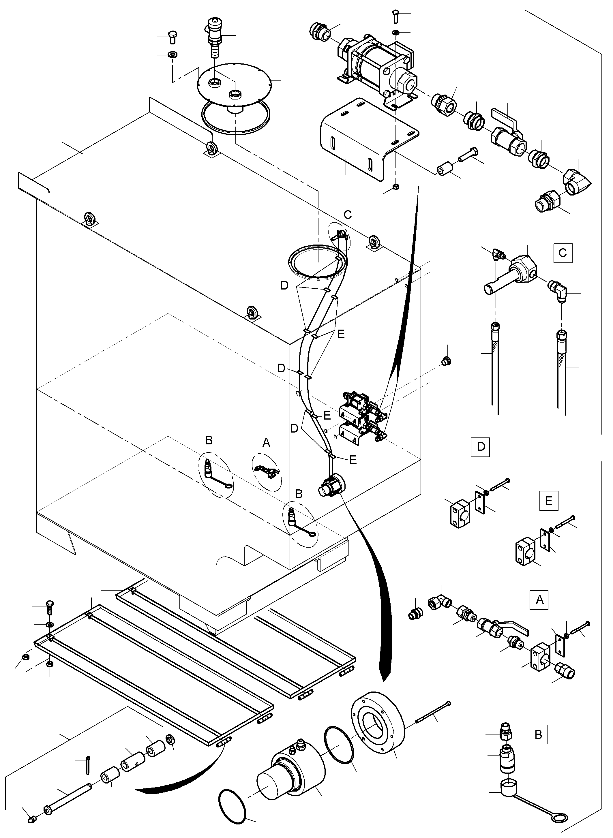 Komatsu parts book diagram for PC8000-11 S/N 12117: FUEL TANK