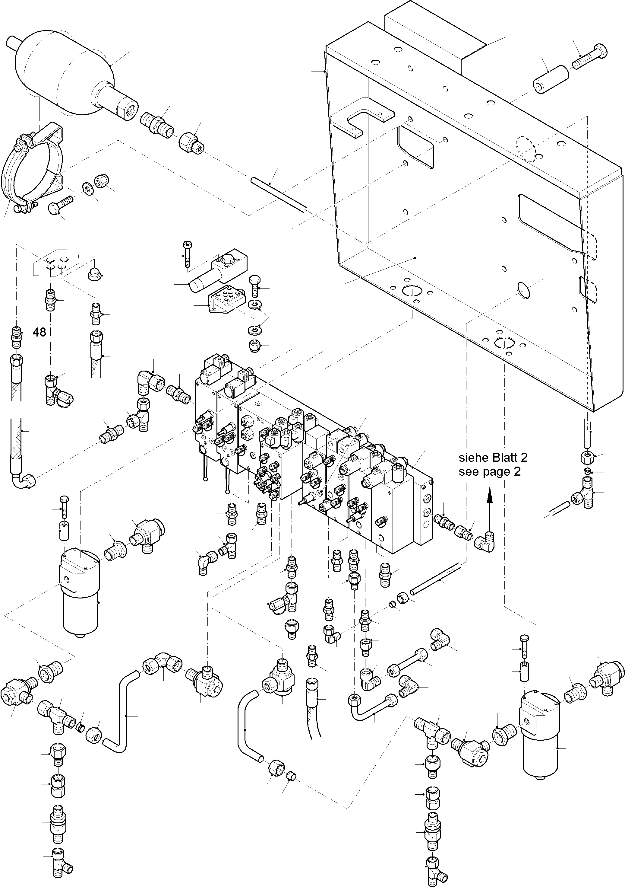 Komatsu parts book diagram for PC8000-11 S/N 12117: FILTER- AND CONTROL PLATE FRONT