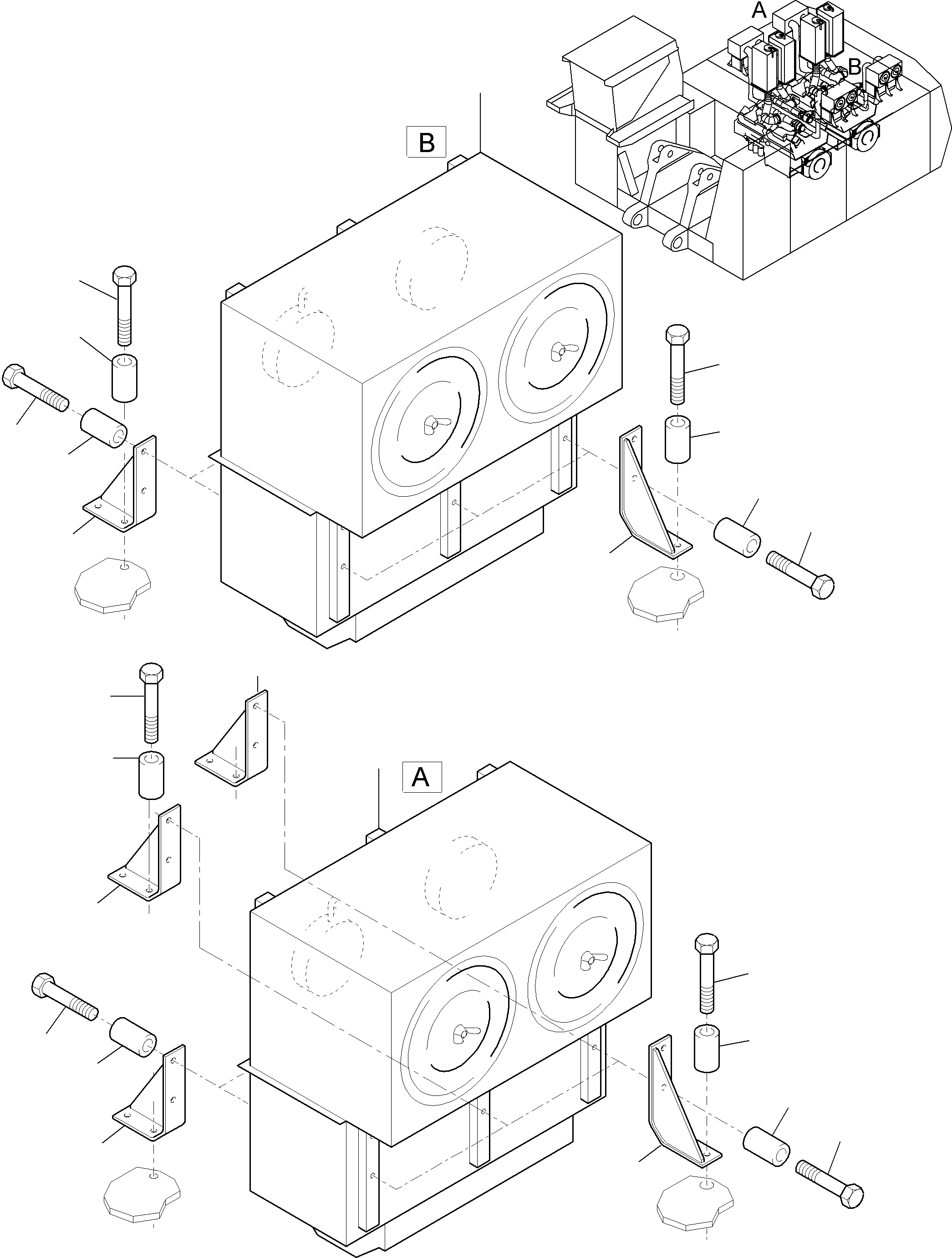 Komatsu parts book diagram for PC8000-11 S/N 12117: INSTALLATION - AIR CLEANER