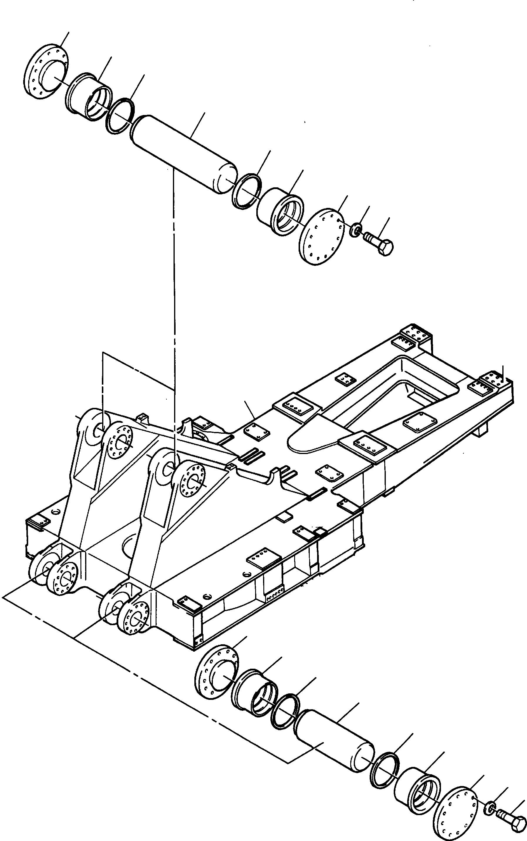 Komatsu parts book diagram for PC8000-11 S/N 12117: SUPERSTRUCTURE PLATFORM AND BOOM PIN