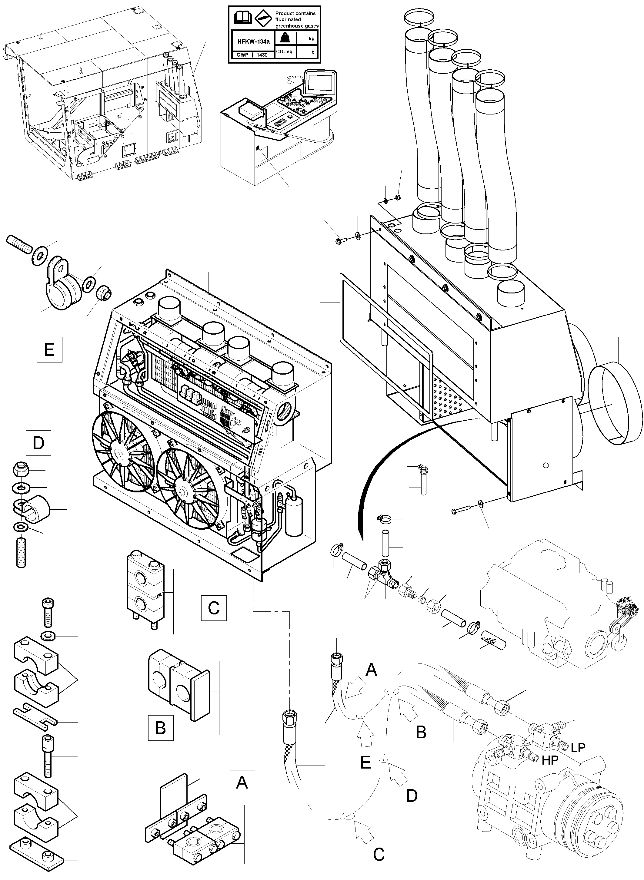 Komatsu parts book diagram for PC8000-11 S/N 12117: AIR CONDITION ARR.