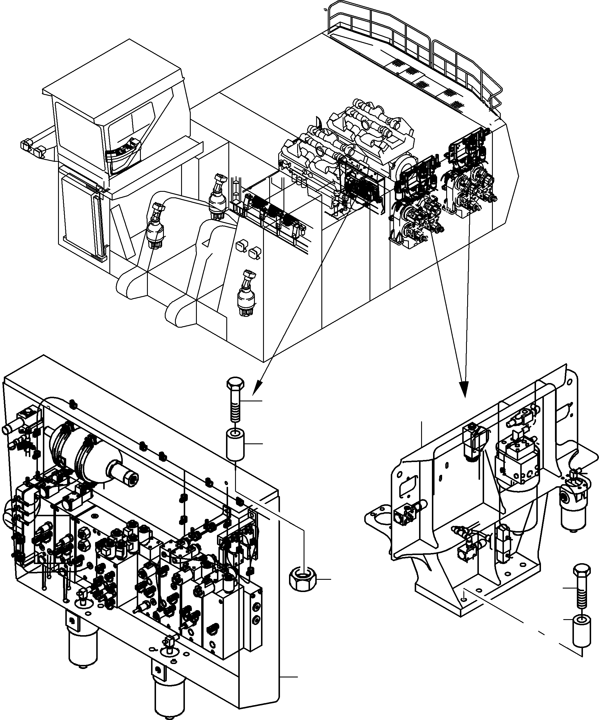 Komatsu parts book diagram for PC8000-11 S/N 12117: MOUNTING CONTROL- AND FILTER PLATES
