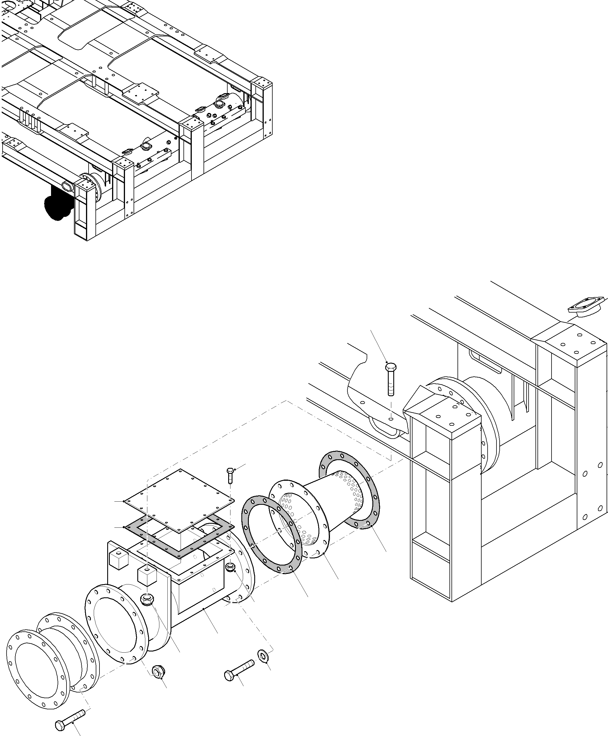 Komatsu parts book diagram for PC8000-11 S/N 12117: CONNECTION, MAIN OIL TANK AND SUCTION TANK