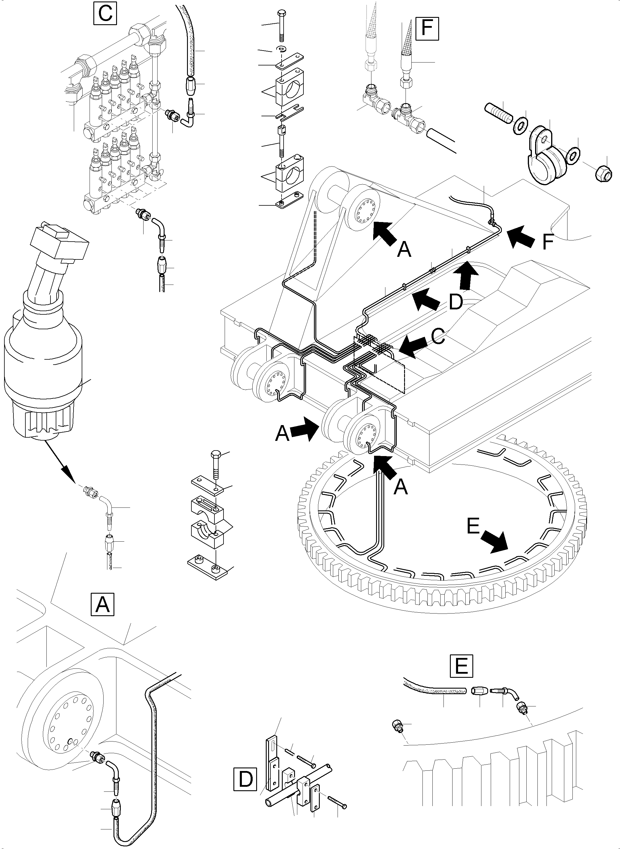 Excavators Mining Komatsu / PC8000-11 S/N 12117(G12117) / Piping - metering valves(213-2320 : 213-2320)