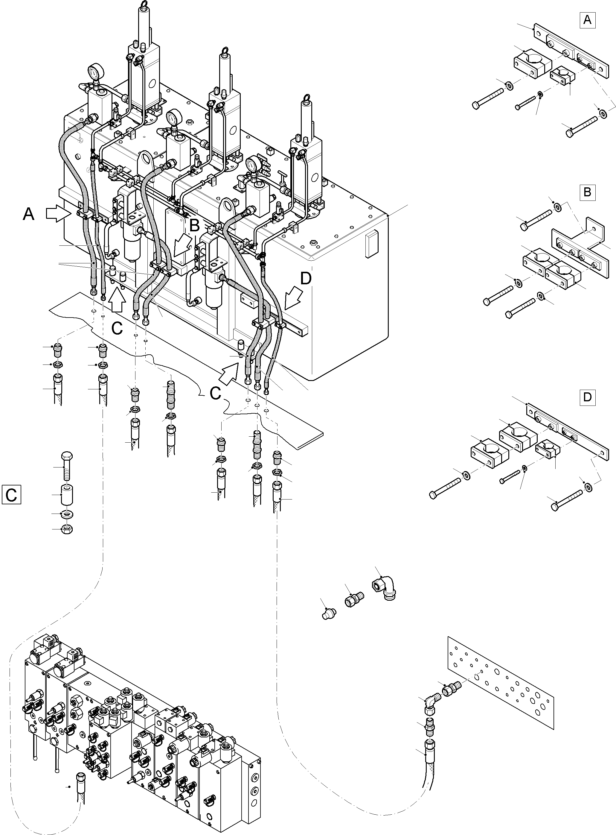 Komatsu parts book diagram for PC8000-11 S/N 12117: LUBE STATION ARR.