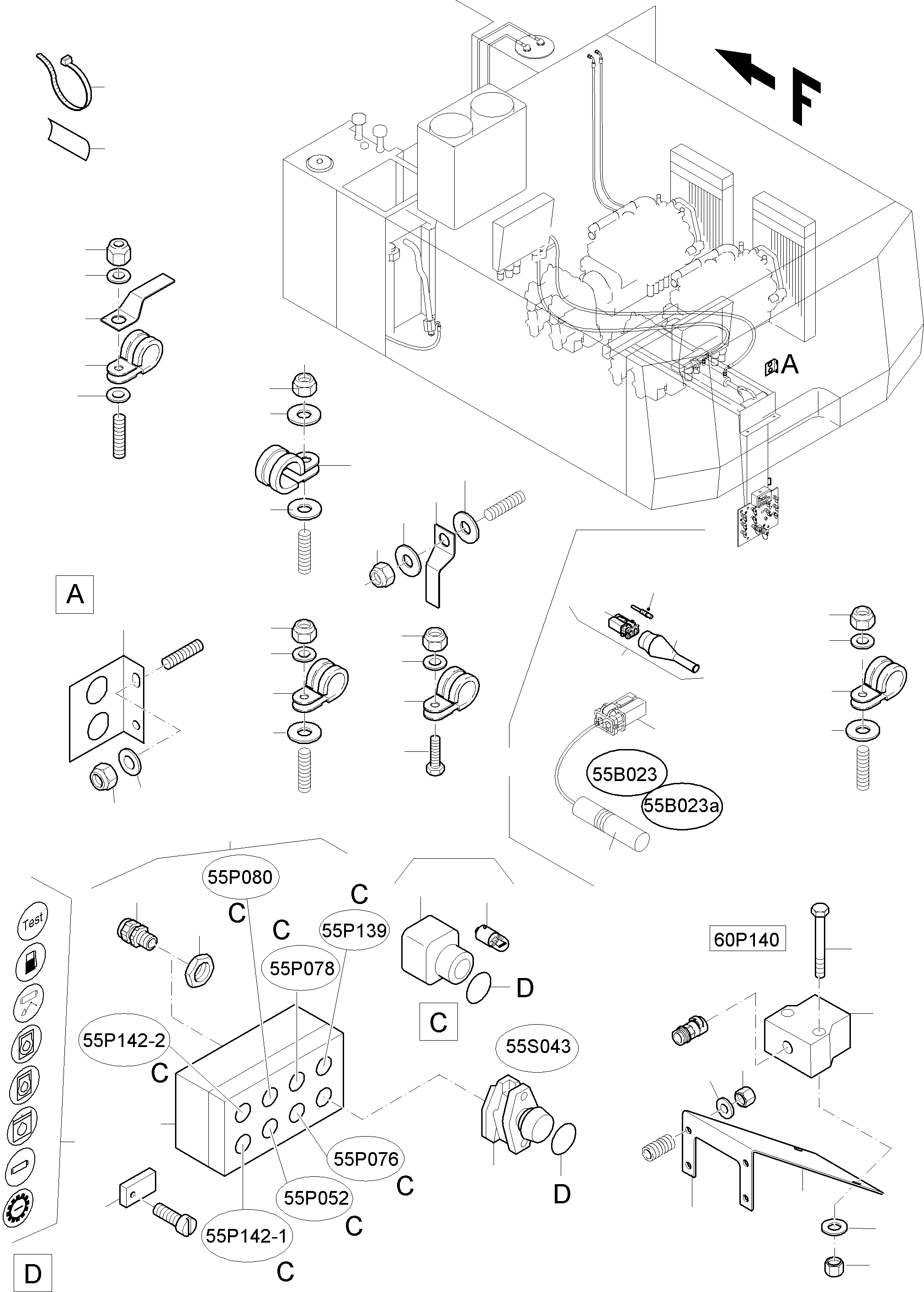 Komatsu parts book diagram for PC8000-11 S/N 12117: ELECTRIC PARTS - REFUELING