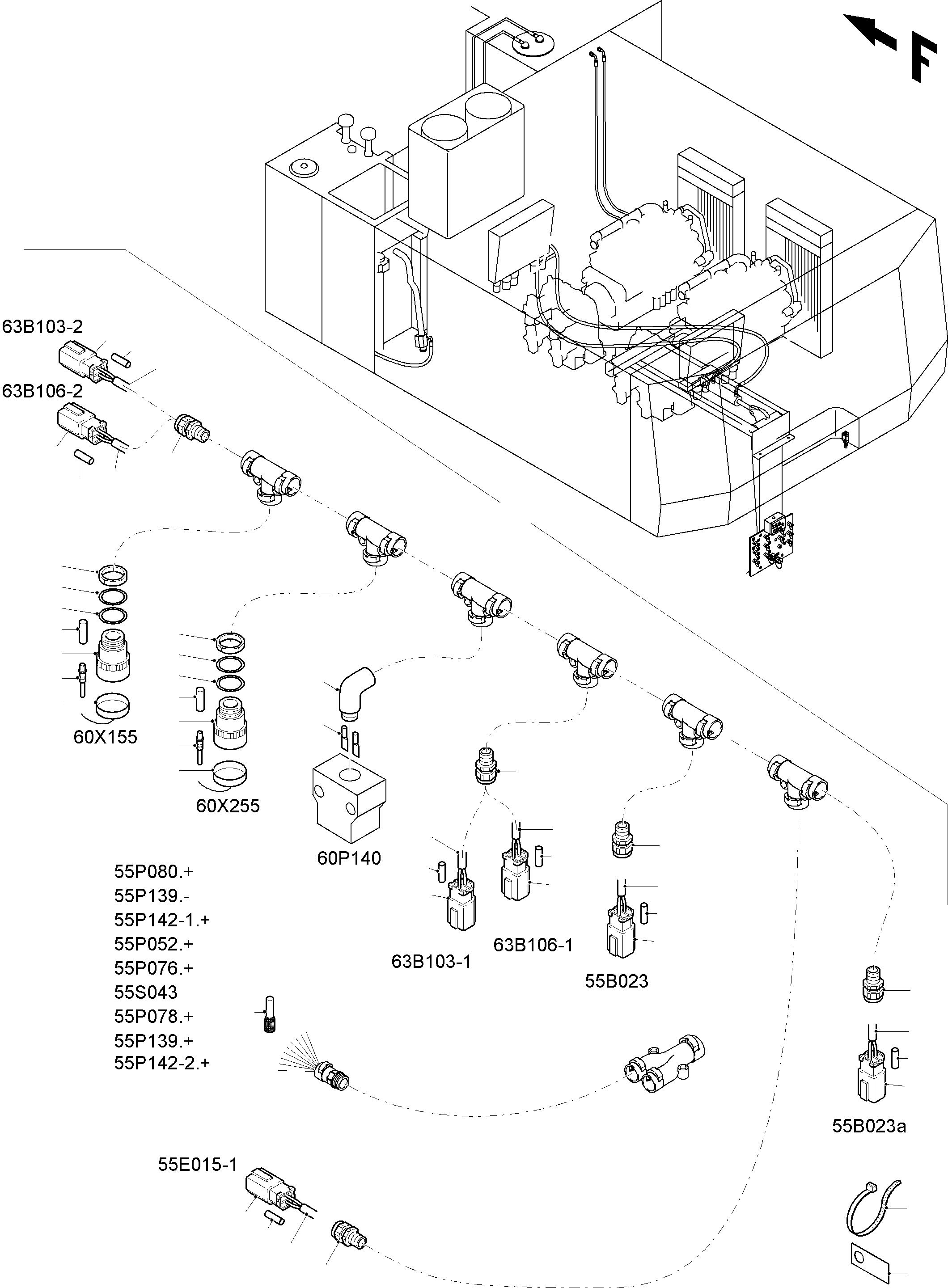 Komatsu parts book diagram for PC8000-11 S/N 12117: ELECTRIC PARTS - REFUELING