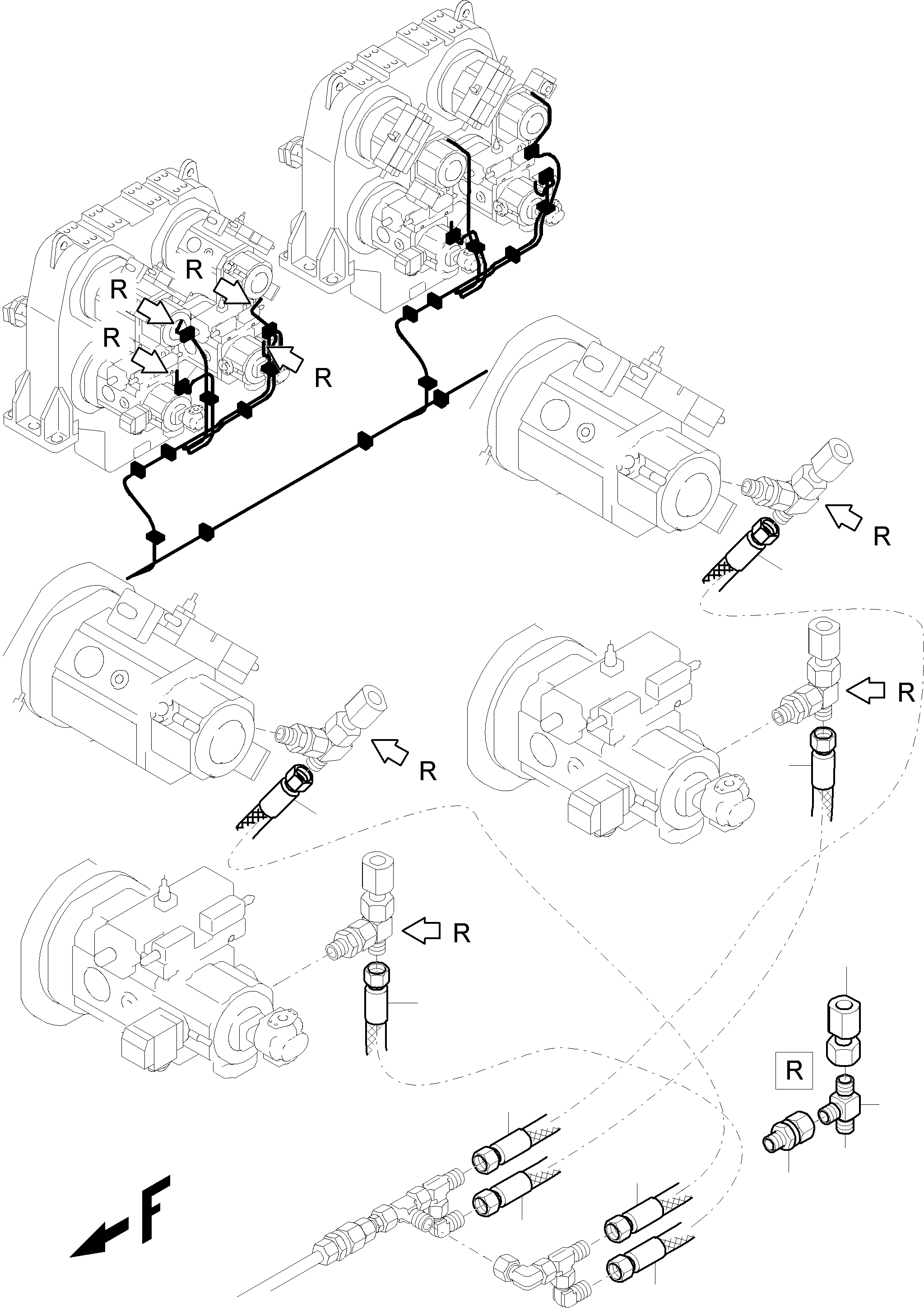 Komatsu parts book diagram for PC8000-11 S/N 12117: PUMP CONTROL