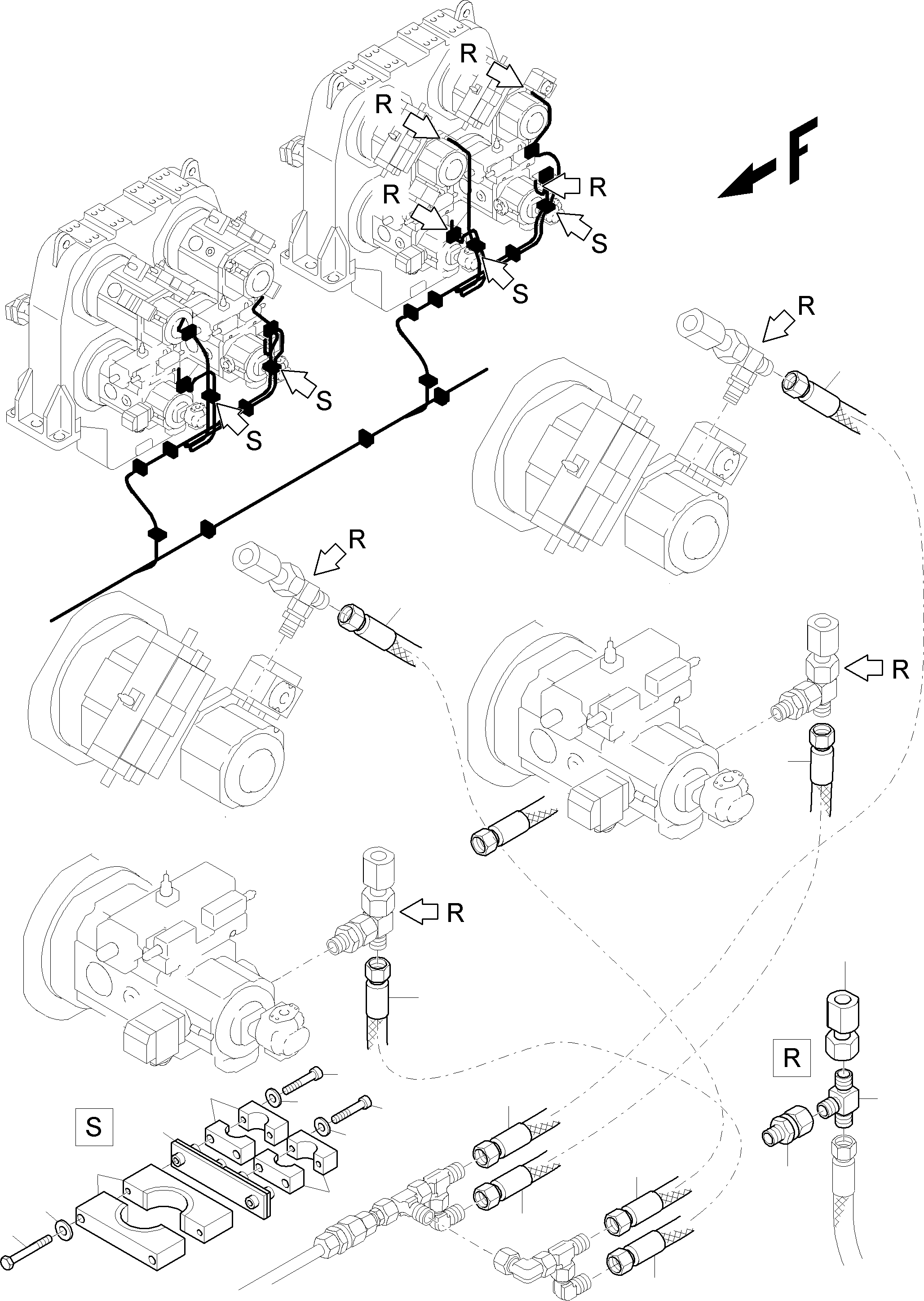 Komatsu parts book diagram for PC8000-11 S/N 12117: PUMP CONTROL
