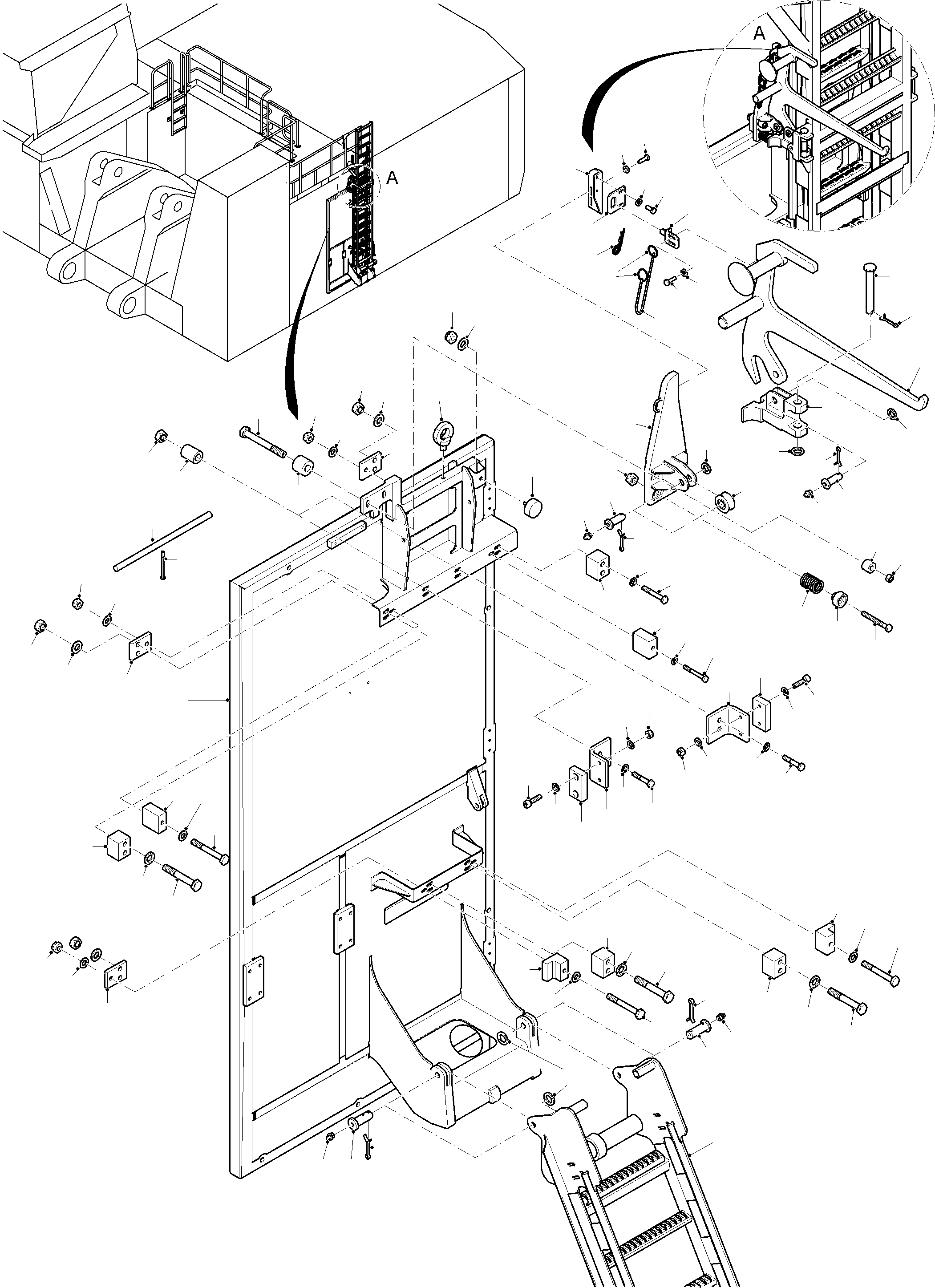 Komatsu parts book diagram for PC8000-11 S/N 12117: EMERGENCY LADDER-MACHINE COVERING