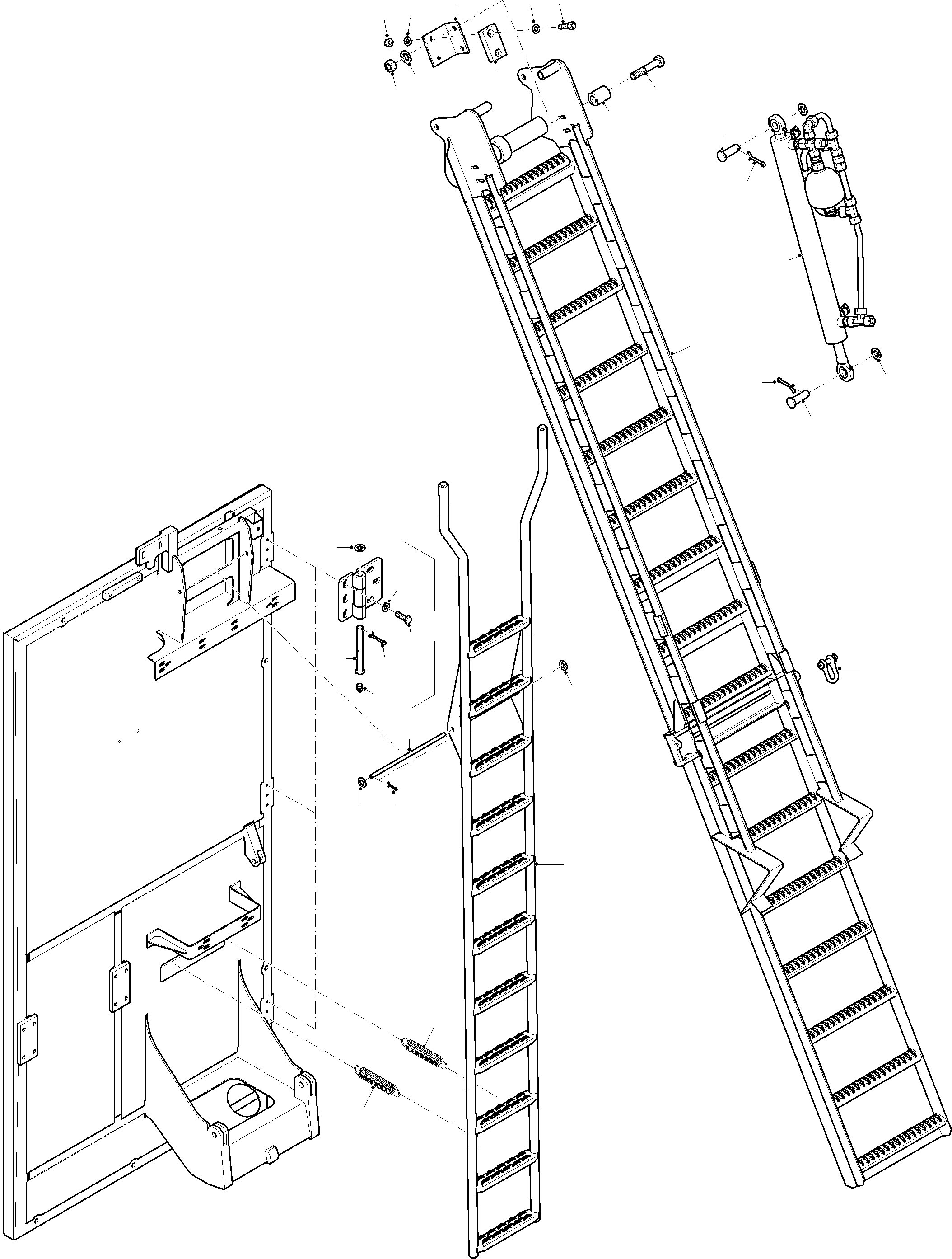 Komatsu parts book diagram for PC8000-11 S/N 12117: EMERGENCY LADDER-MACHINE COVERING