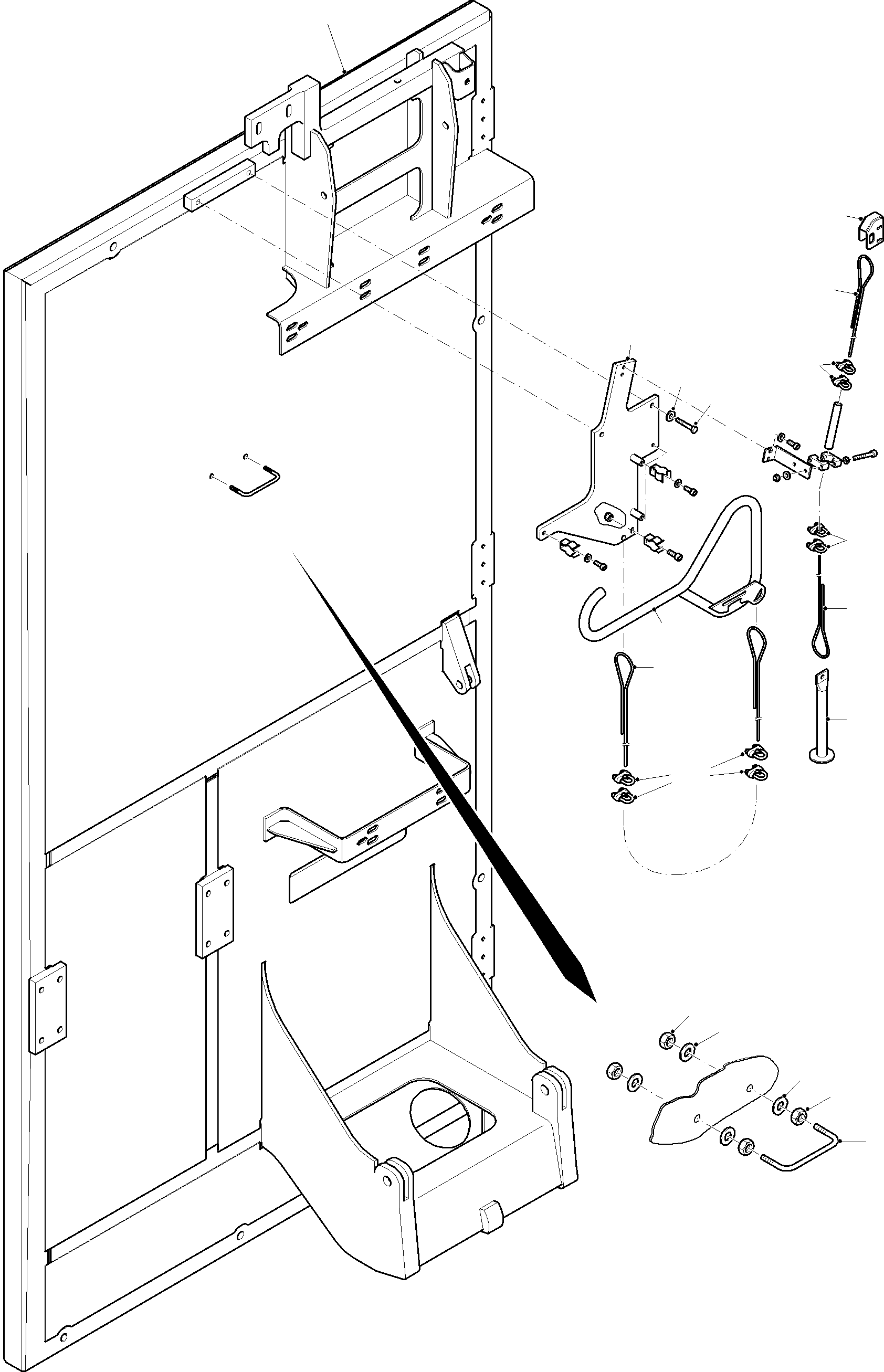 Komatsu parts book diagram for PC8000-11 S/N 12117: EMERGENCY LADDER-MACHINE COVERING