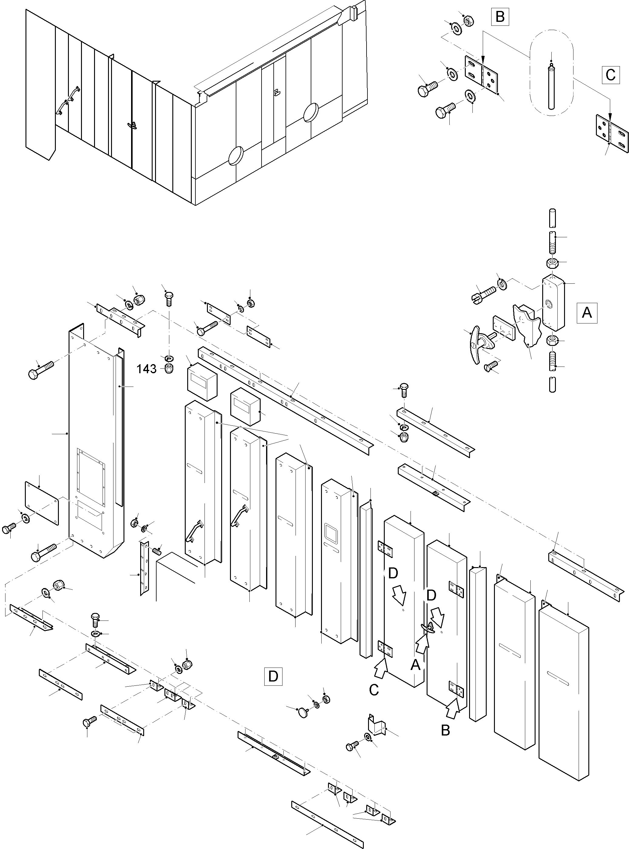 Komatsu parts book diagram for PC8000-11 S/N 12117: MACHINE COVERING