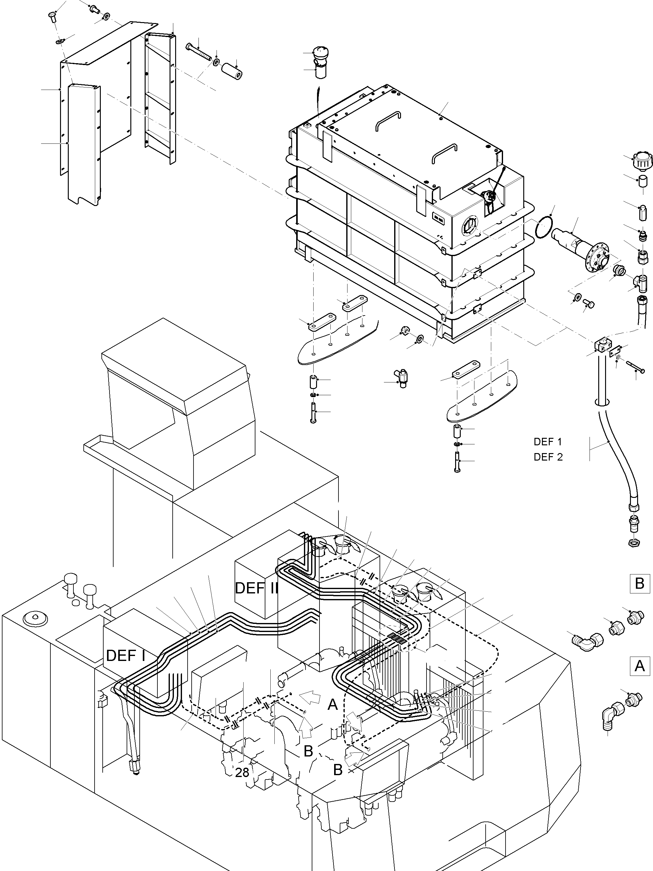 Excavators Mining Komatsu / PC8000-11 S/N 12117(G12117) / DEF tank with lines(213-1262 : 213-1262)