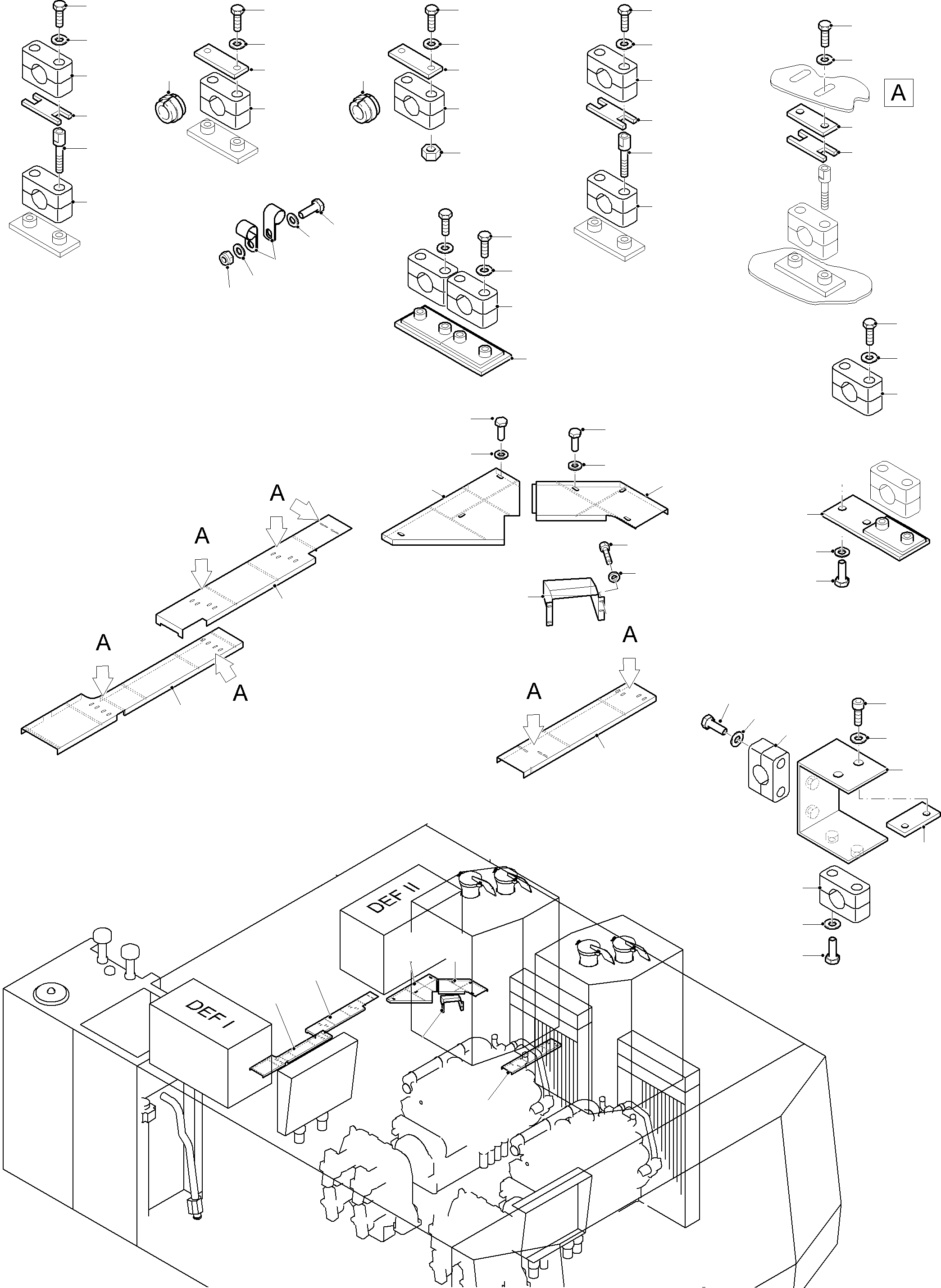 Excavators Mining Komatsu / PC8000-11 S/N 12117(G12117) / DEF tank with lines(213-1262 : 213-1262)