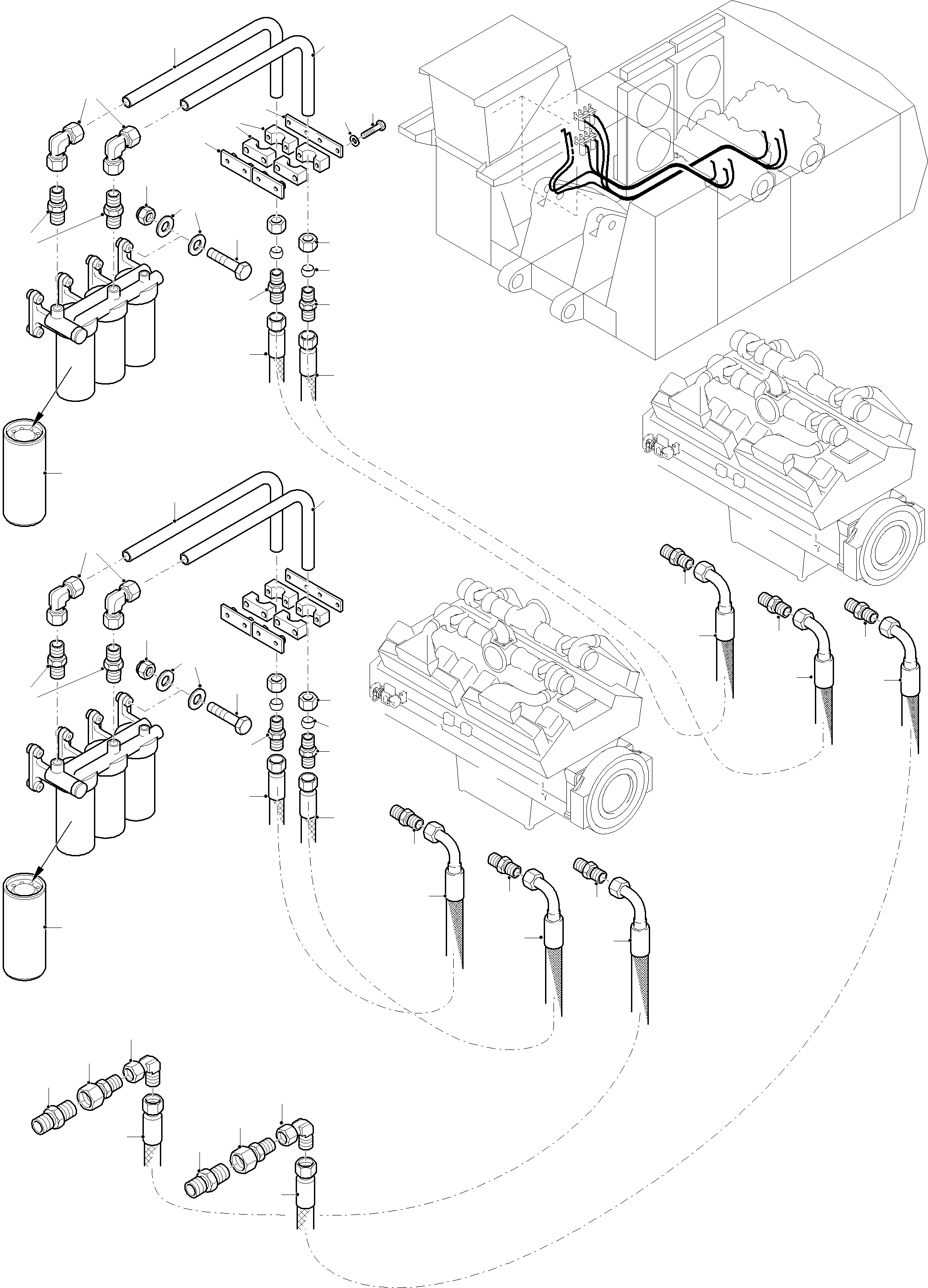 Komatsu parts book diagram for PC8000-11 S/N 12117: FUEL LINES