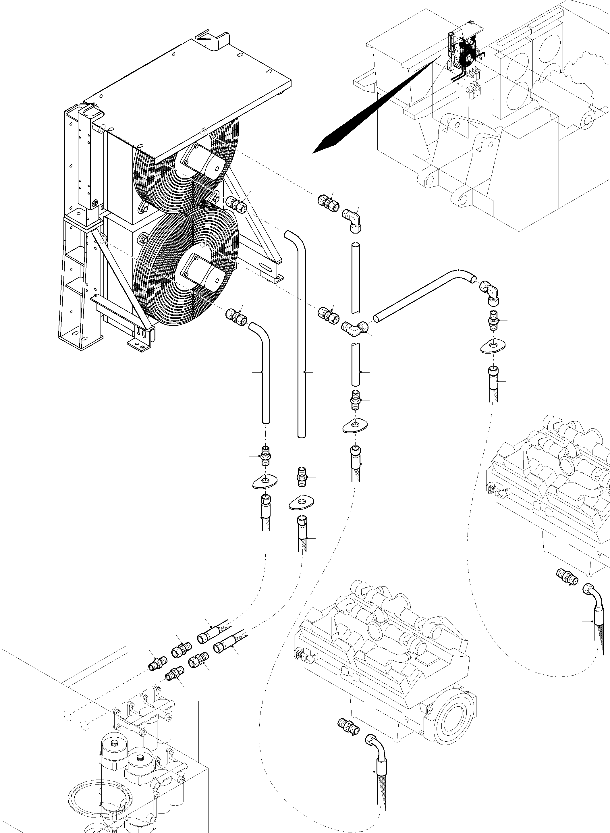 Komatsu parts book diagram for PC8000-11 S/N 12117: FUEL LINES