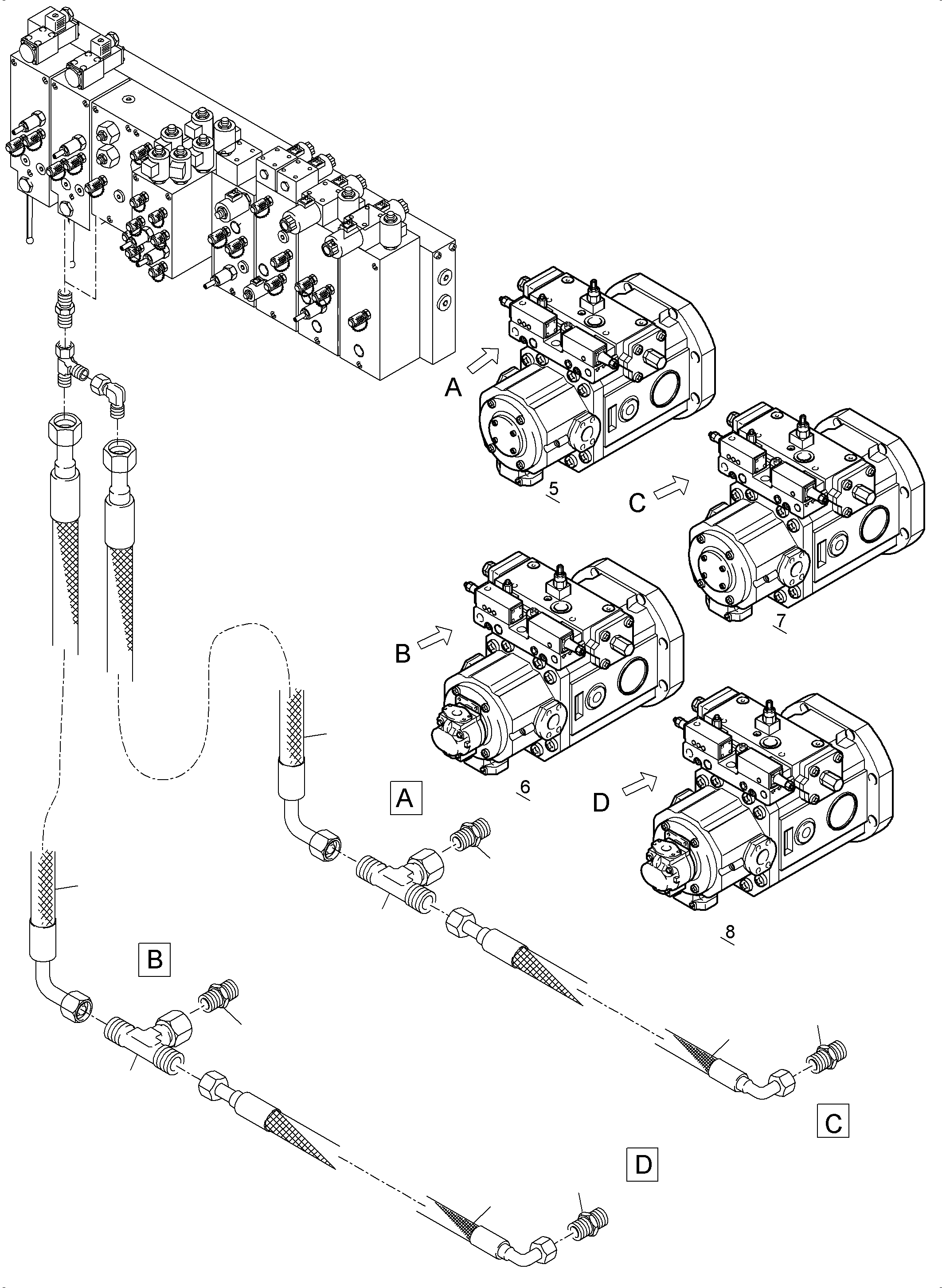 Komatsu parts book diagram for PC8000-11 S/N 12117: MAIN PUMP - CONTROL (XLR)