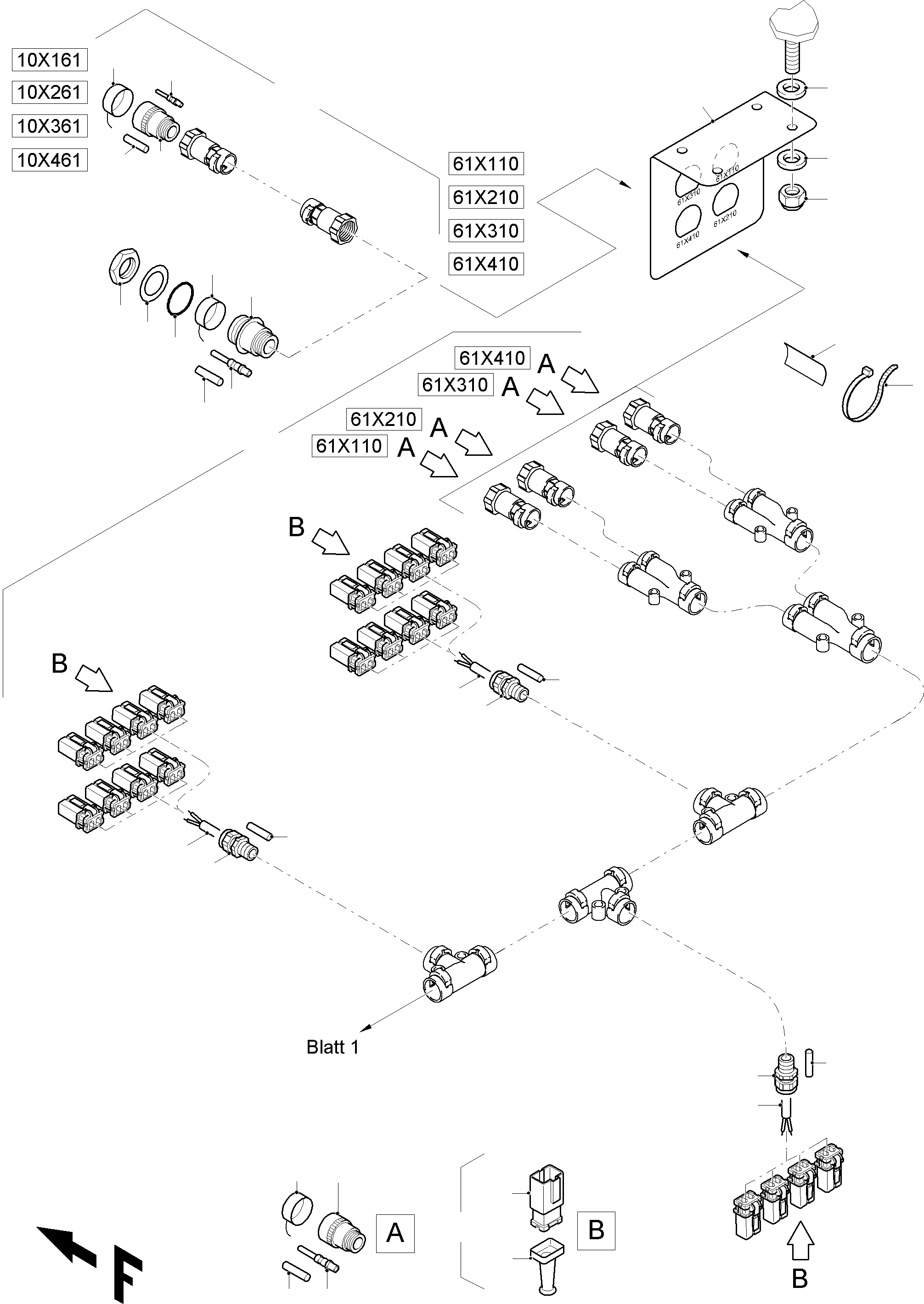 Komatsu parts book diagram for PC8000-11 S/N 12117: CABLES - CONTROL BLOCKS
