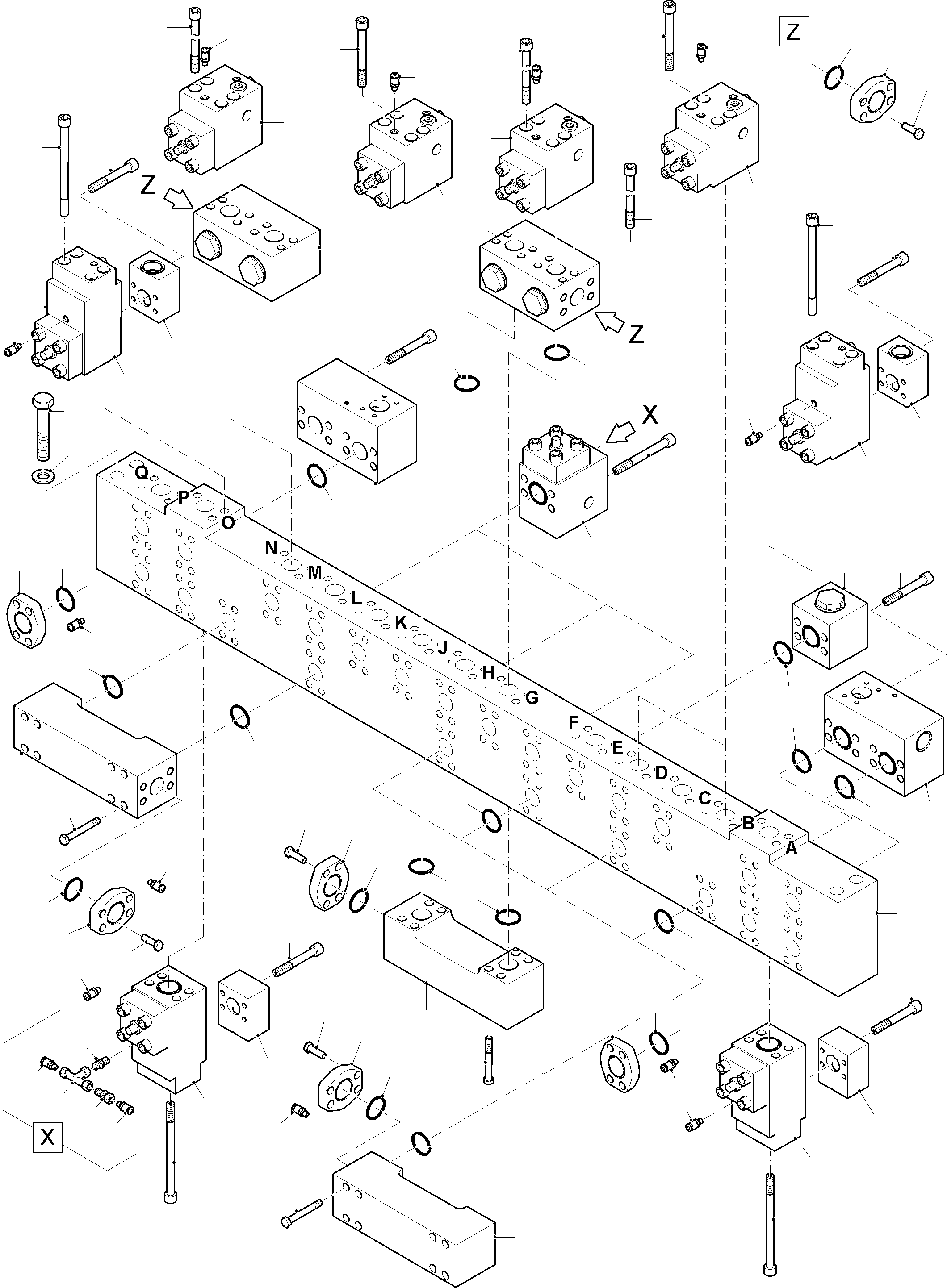 Komatsu parts book diagram for PC8000-11 S/N 12117: MANIFOLD ARR.