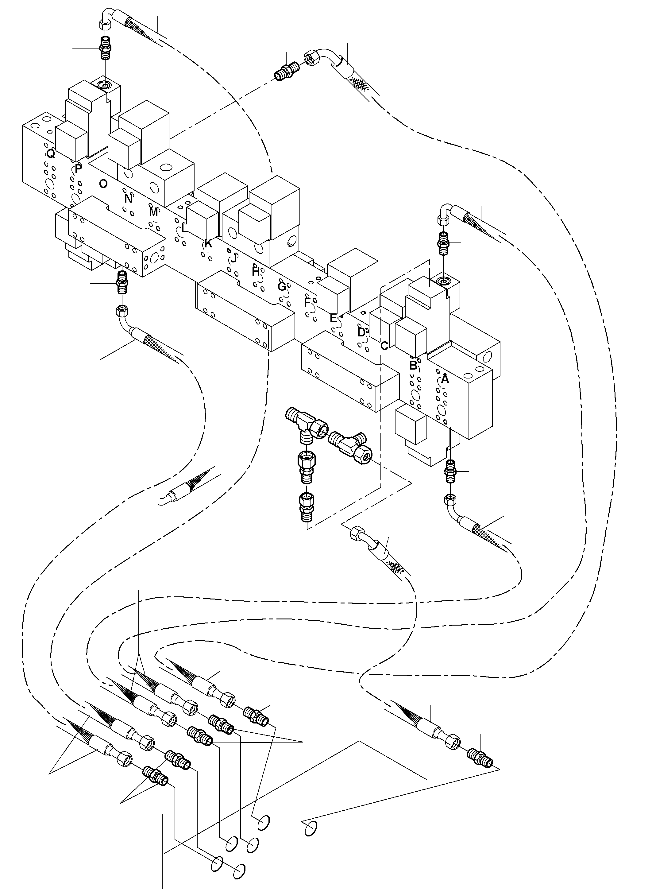 Komatsu parts book diagram for PC8000-11 S/N 12117: RETURN LINE-MANIFOLD