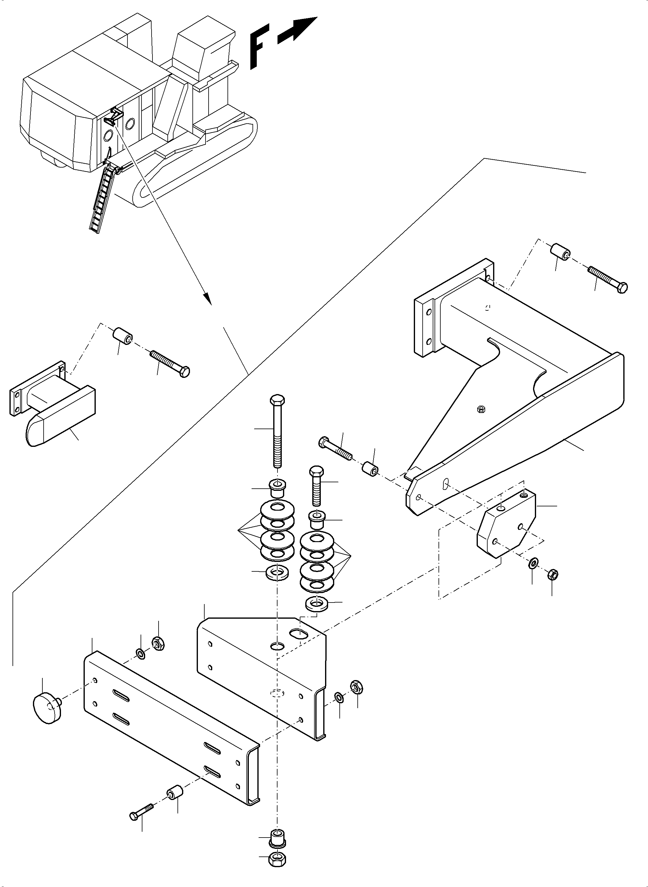 Komatsu parts book diagram for PC8000-11 S/N 12117: LADDER STOPPER