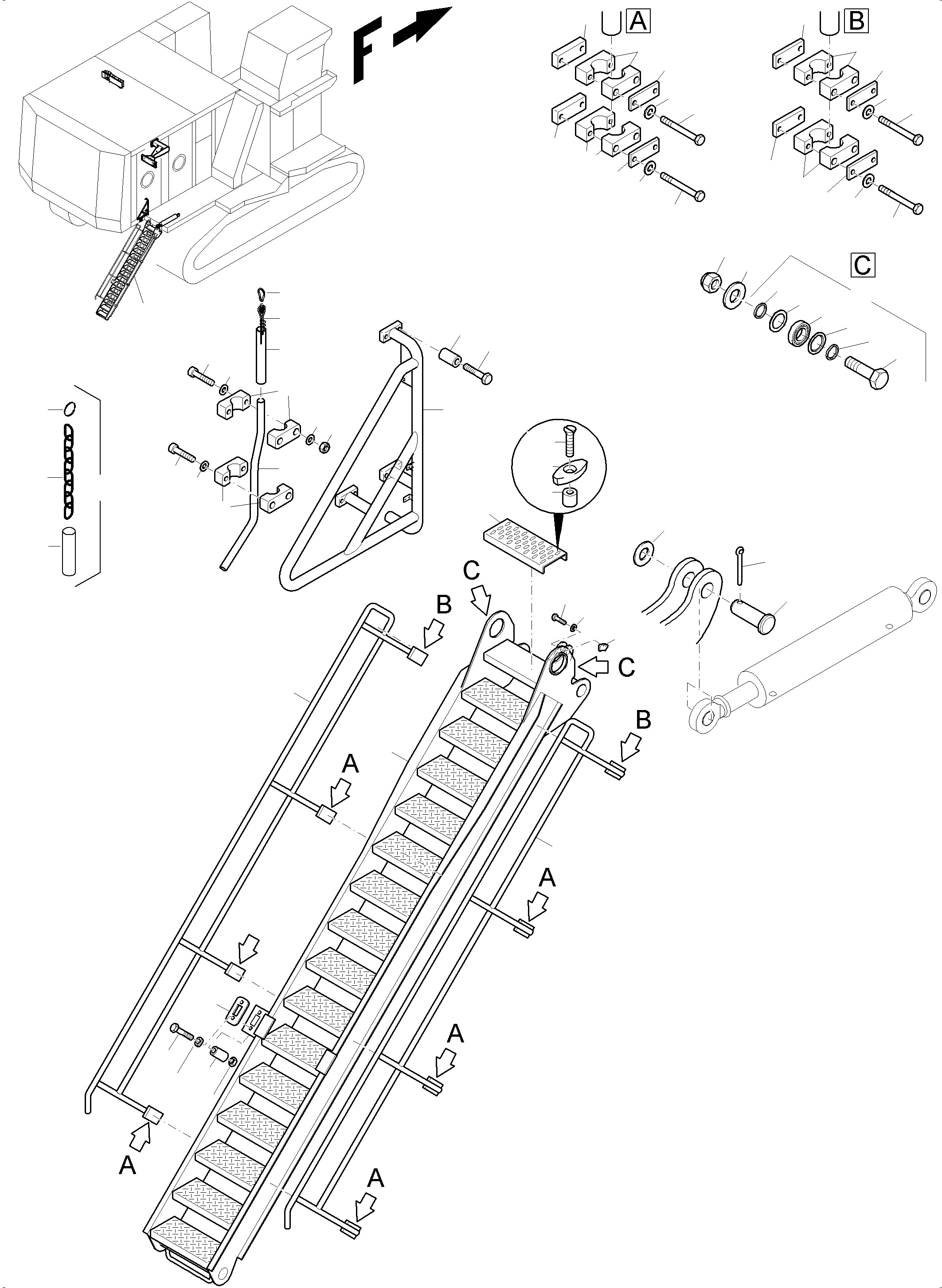 Komatsu parts book diagram for PC8000-11 S/N 12117: STEPS