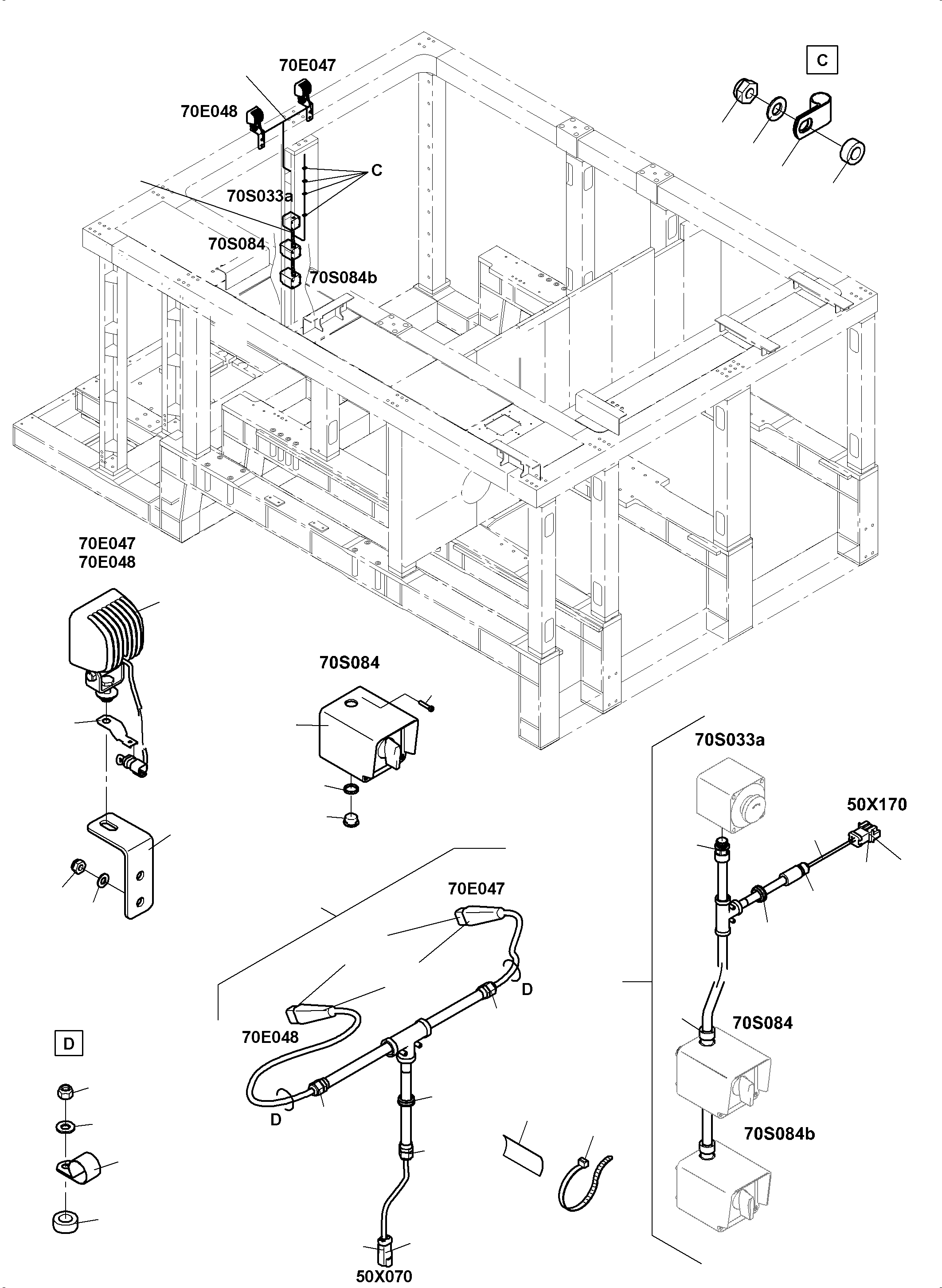 Komatsu parts book diagram for PC8000-11 S/N 12117: ELECTRIC PARTS - LADDER