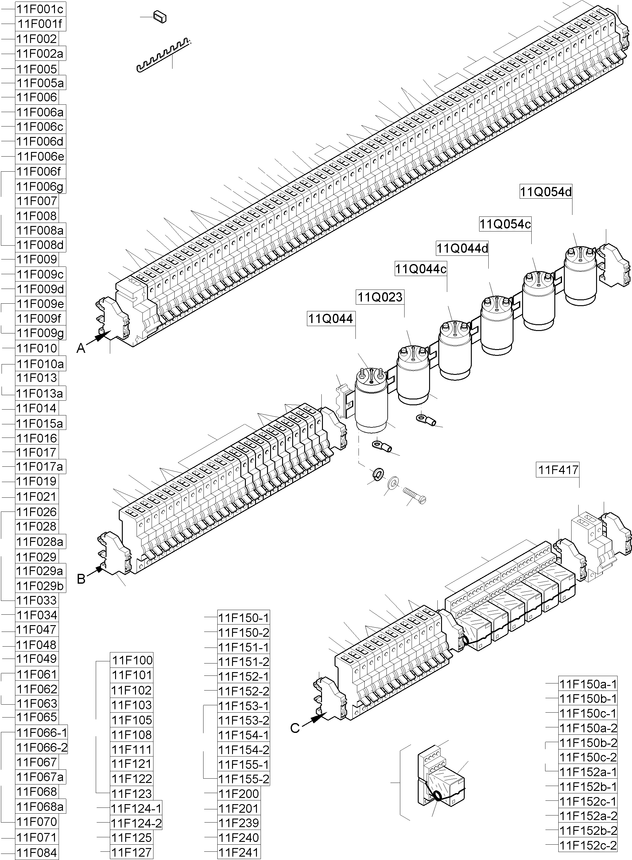 Komatsu parts book diagram for PC8000-11 S/N 12117: SWITCH FRAMING X2 ORT 11