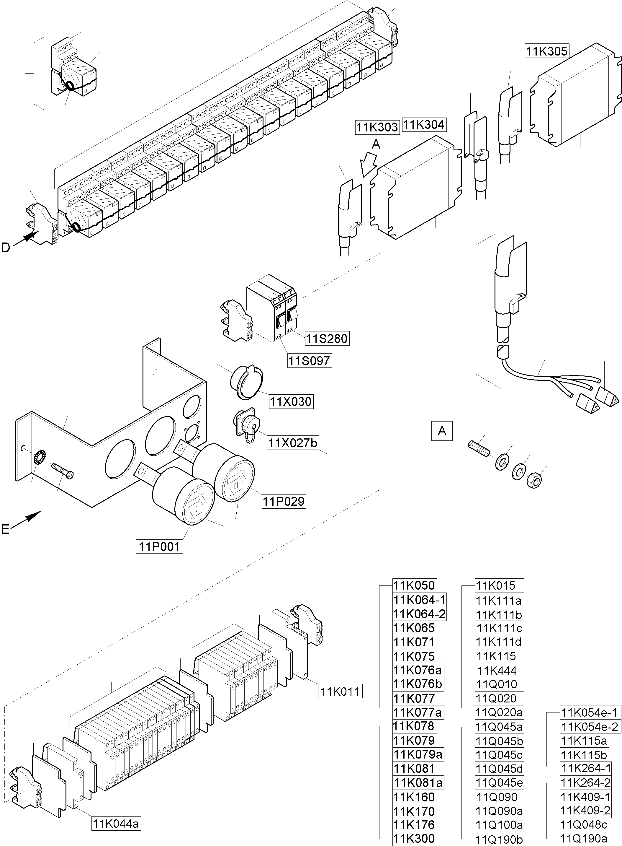 Komatsu parts book diagram for PC8000-11 S/N 12117: SWITCH FRAMING X2 ORT 11