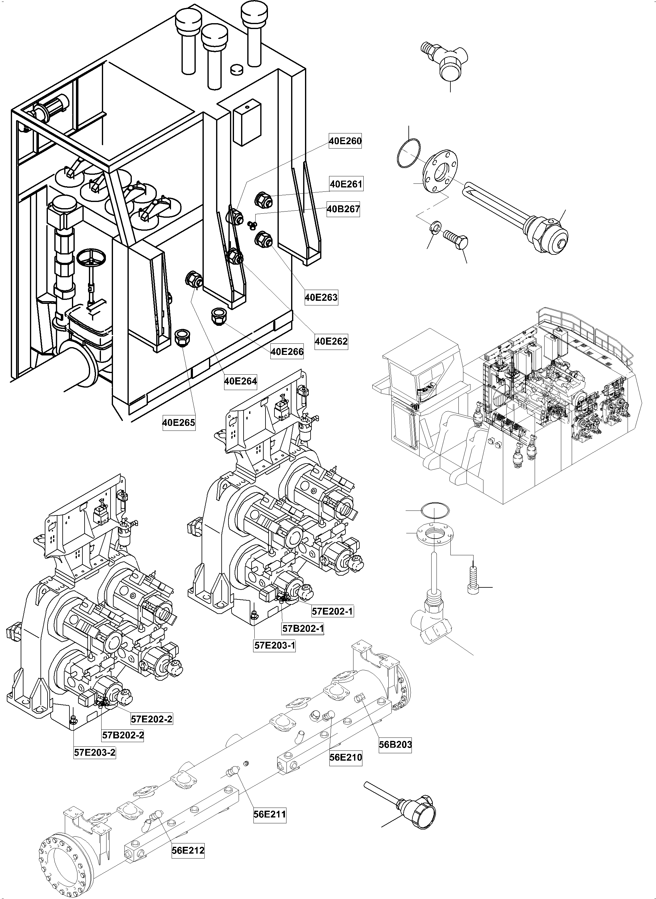 Komatsu parts book diagram for PC8000-11 S/N 12117: TEMPERATURE CONDITIONING - HYDAULIC OIL