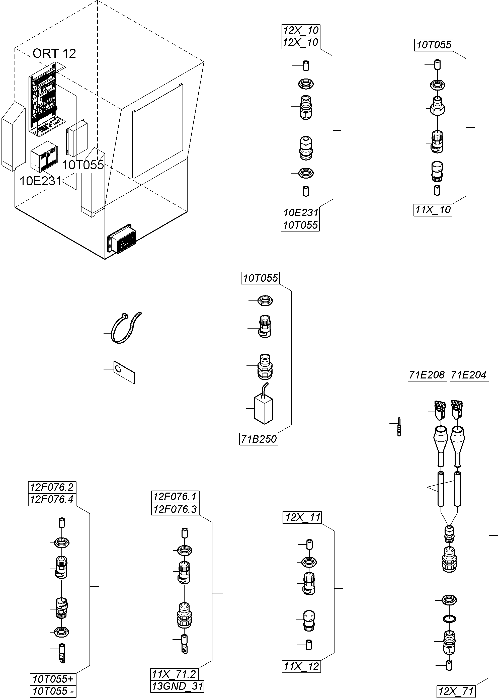 Komatsu parts book diagram for PC8000-11 S/N 12117: ELECTRIC PARTS TEMPERATURE CONDITIONING - CAB SUPPORT