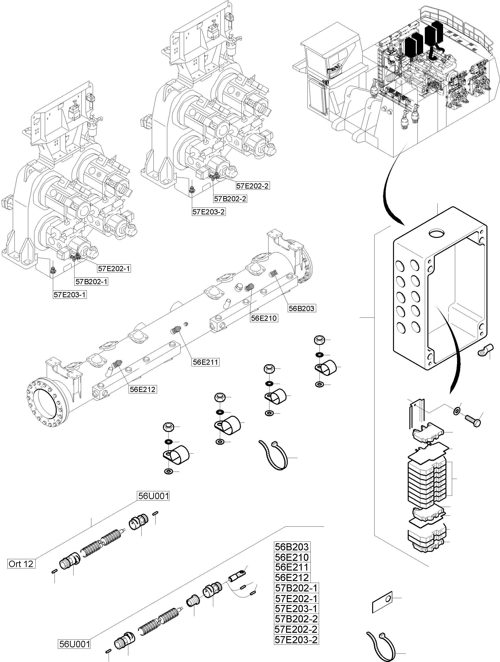 Excavators Mining Komatsu / PC8000-11 S/N 12117(G12117) / Cables-Temperature Conditioning - PDG(213-2555 : 213-2555)
