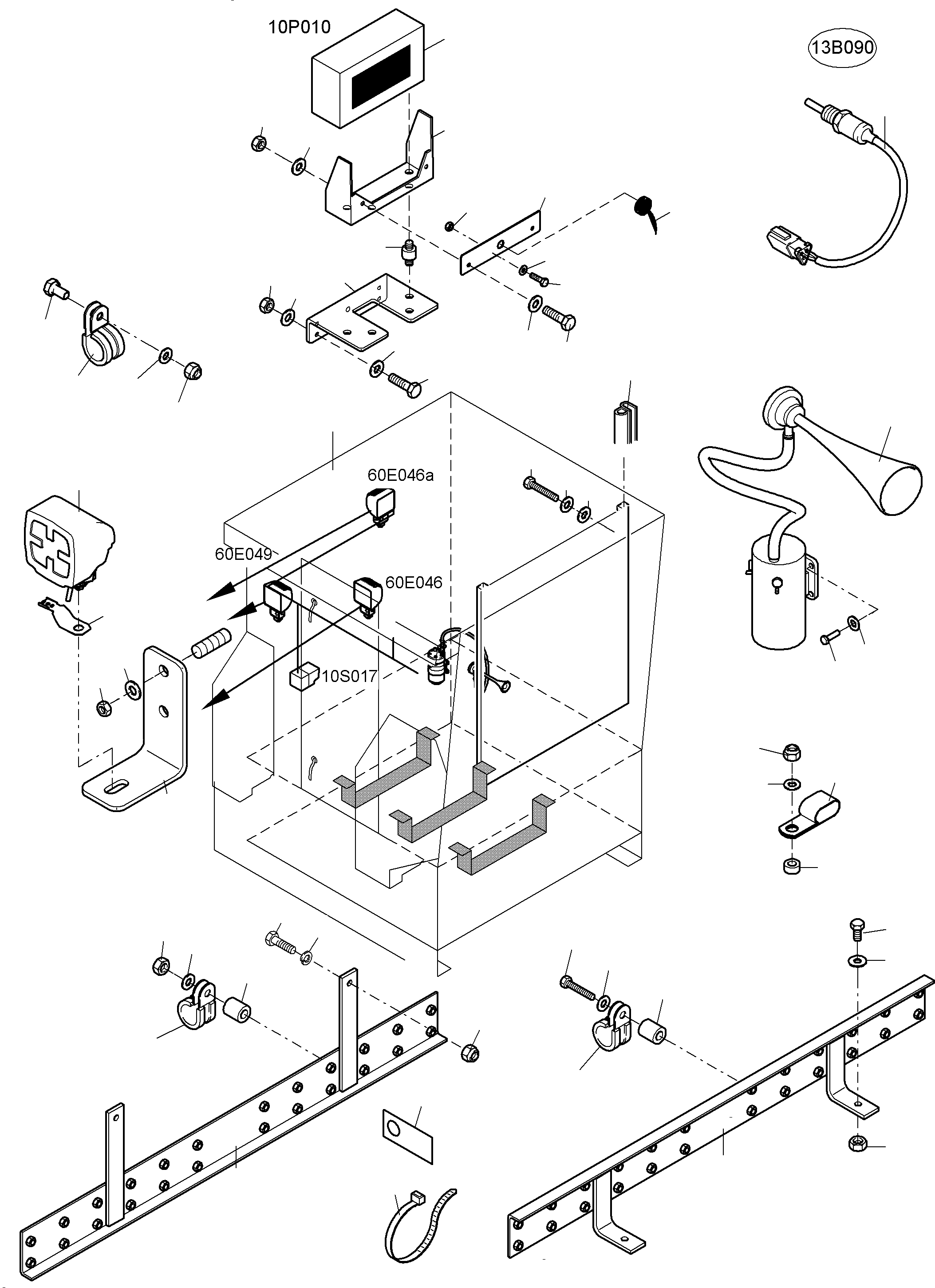 Komatsu parts book diagram for PC8000-11 S/N 12117: ELECTRIC - CAB SUPPORT