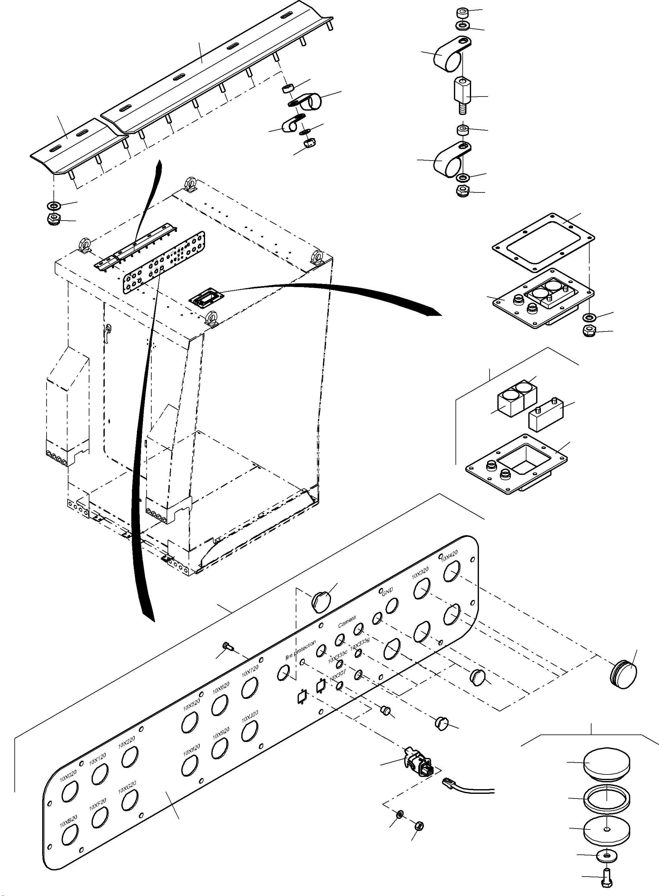 Komatsu parts book diagram for PC8000-11 S/N 12117: ELECTRIC - CAB SUPPORT
