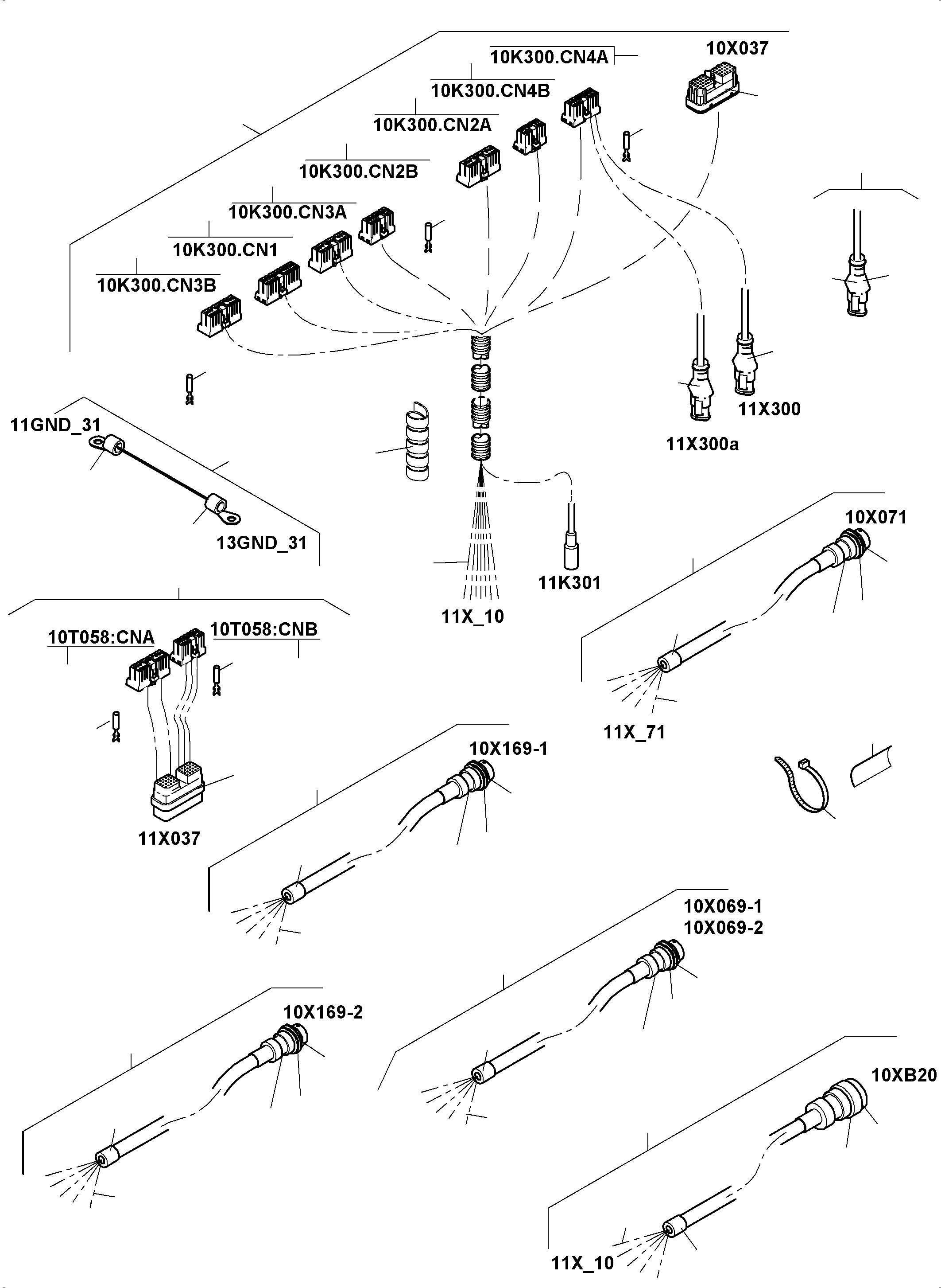 Komatsu parts book diagram for PC8000-11 S/N 12117: CABLE - CAB SUPPORT