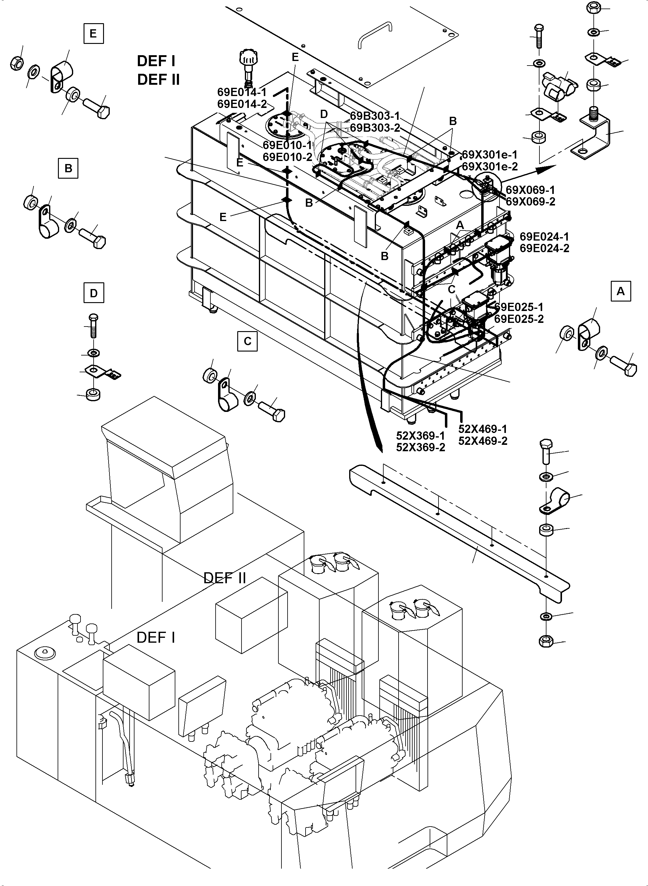 Komatsu parts book diagram for PC8000-11 S/N 12117: ELECT. PARTS - EXHAUST SYSTEM