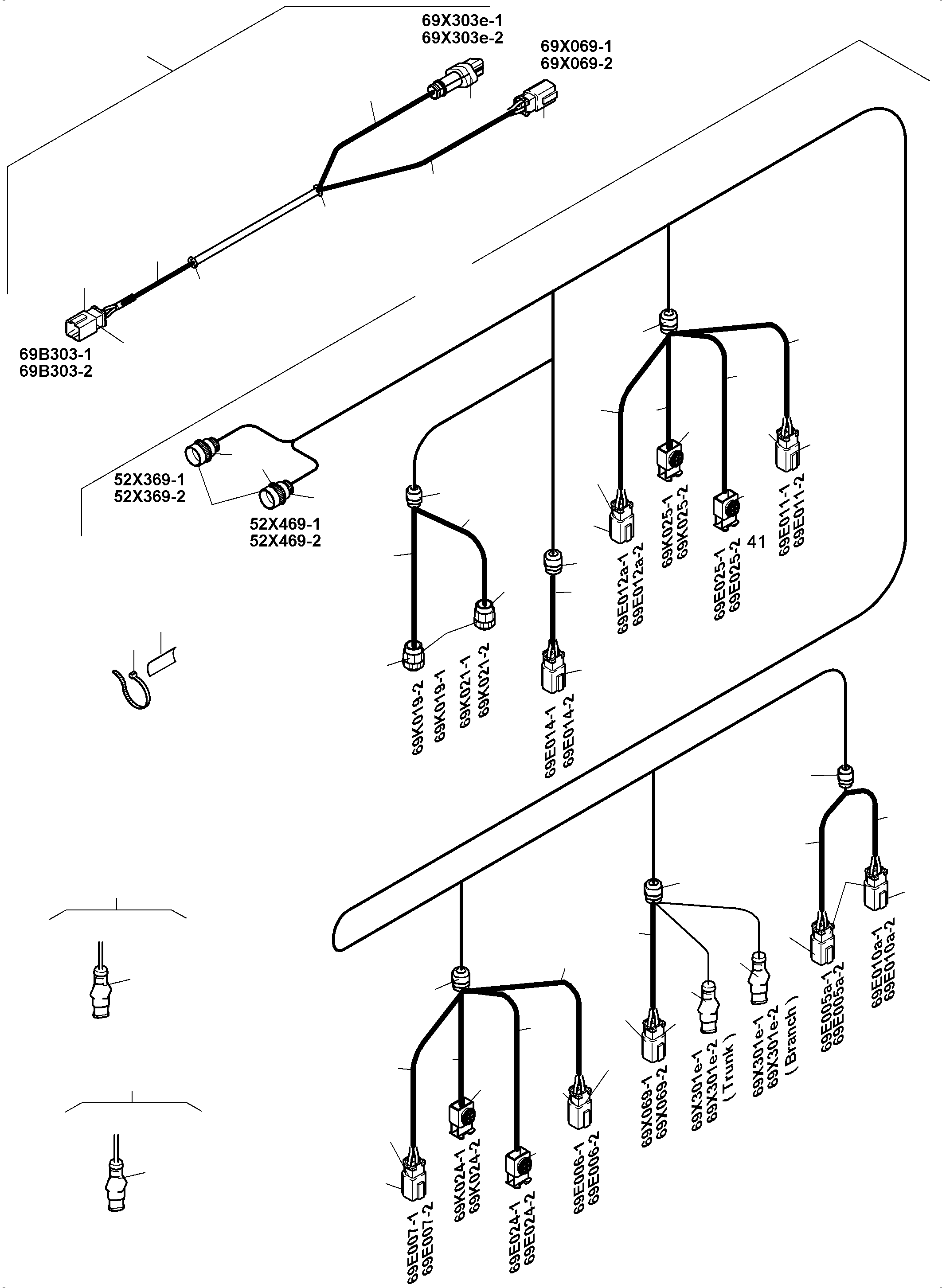 Komatsu parts book diagram for PC8000-11 S/N 12117: ELECT. PARTS - EXHAUST SYSTEM