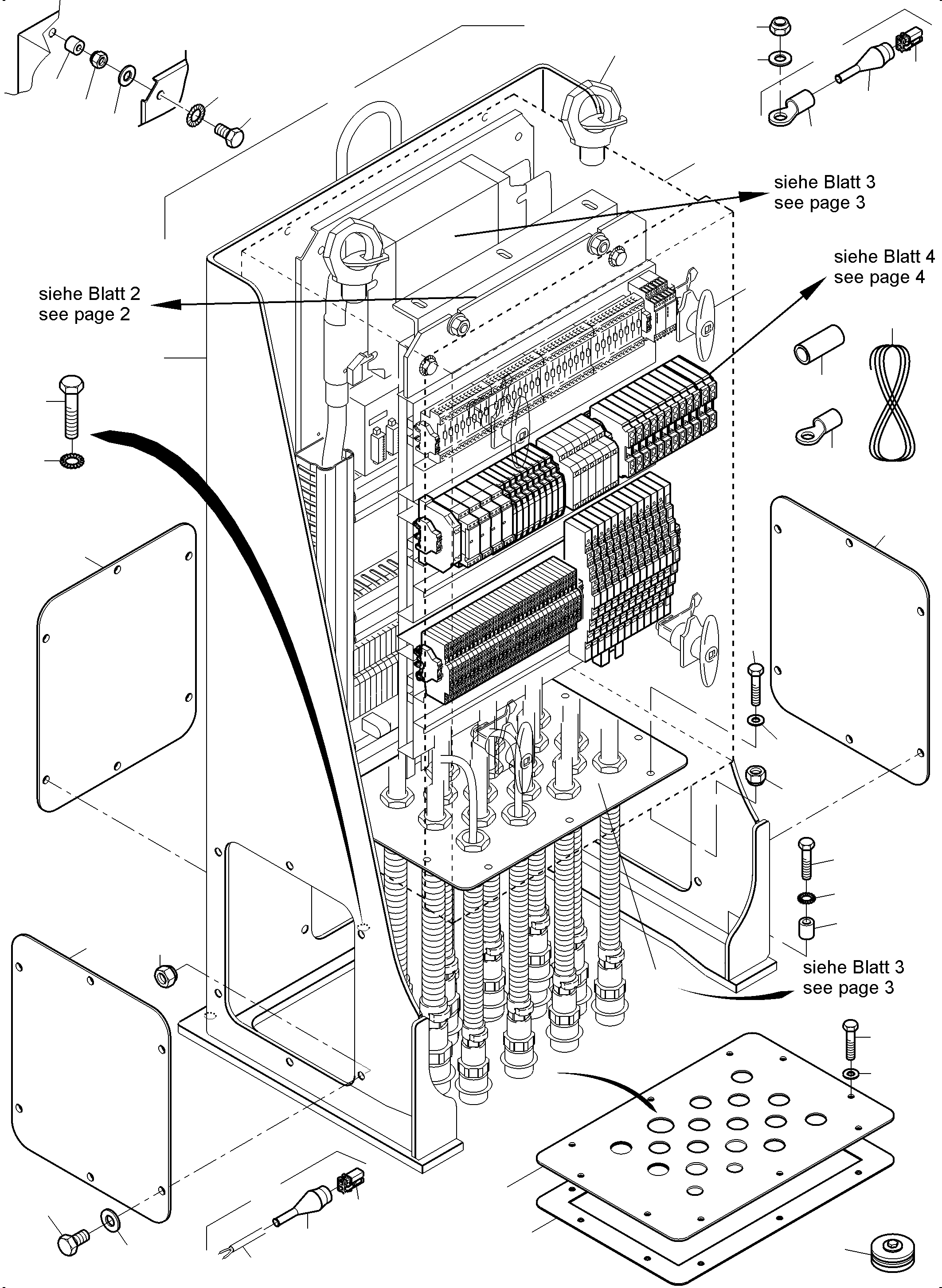 Komatsu parts book diagram for PC8000-11 S/N 12117: SWITCH CABINET ORT 51