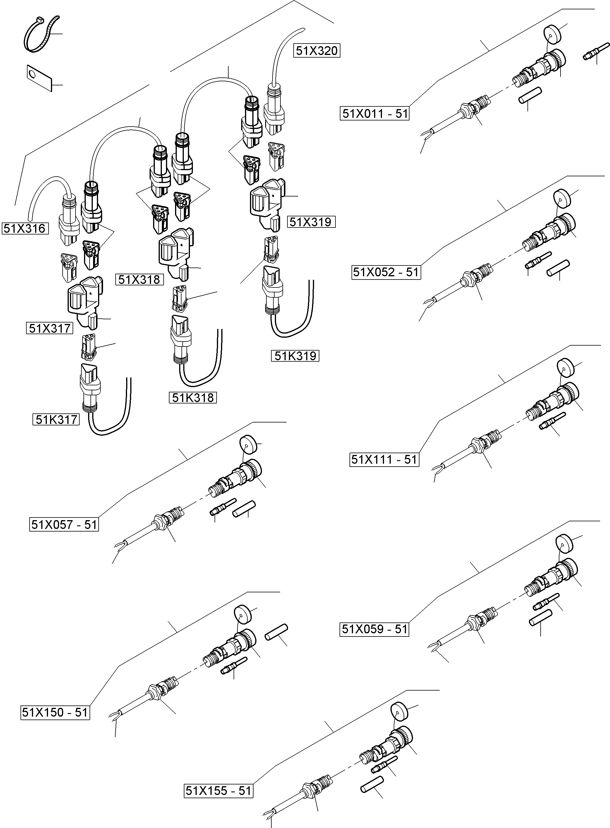 Komatsu parts book diagram for PC8000-11 S/N 12117: SWITCH CABINET ORT 51