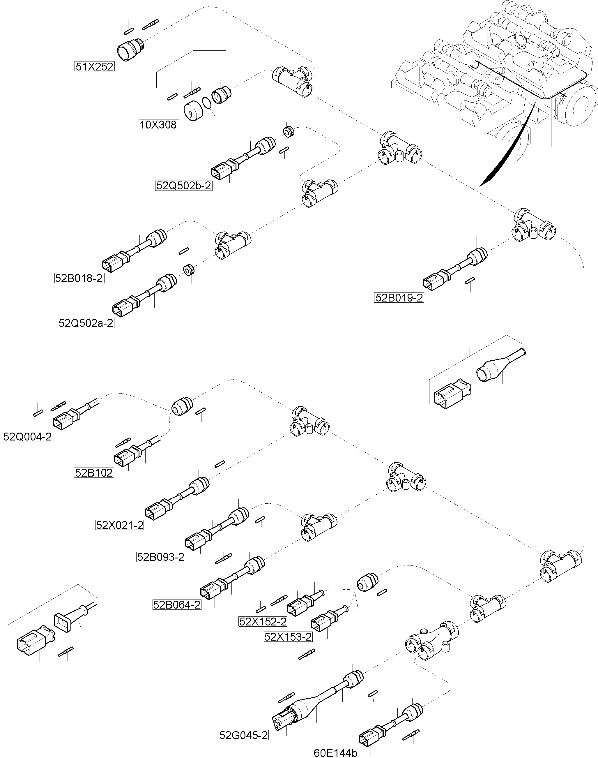 Komatsu parts book diagram for PC8000-11 S/N 12117: CABLES - MOTOR