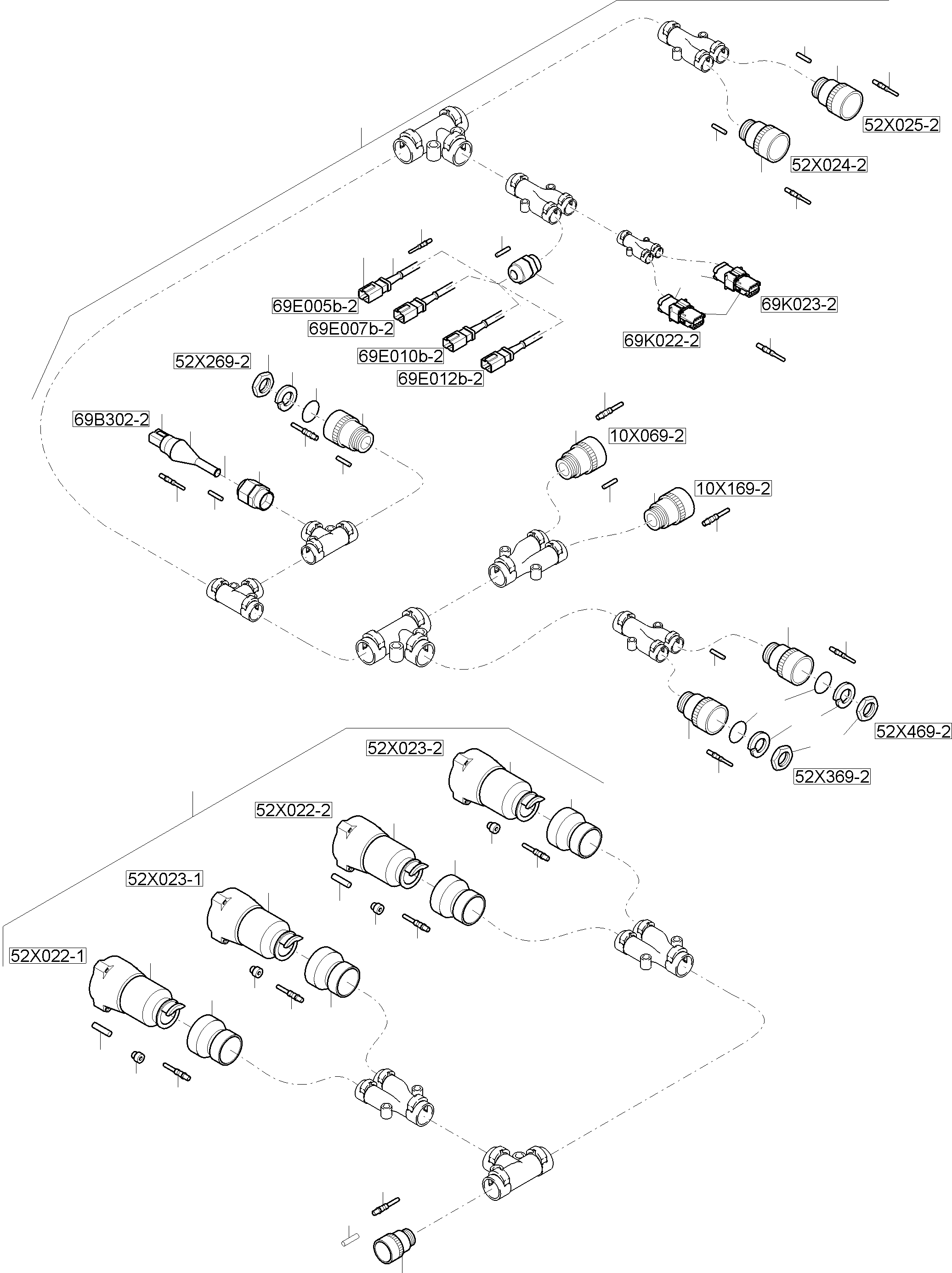 Komatsu parts book diagram for PC8000-11 S/N 12117: CABLES - MOTOR