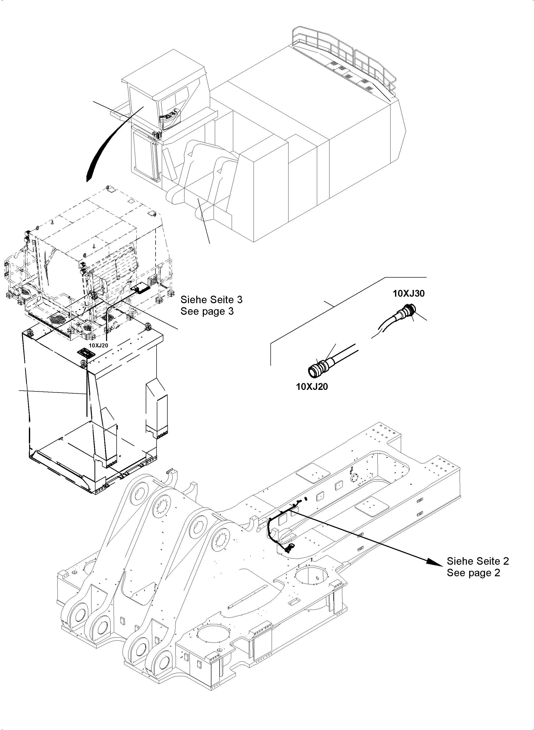 Komatsu parts book diagram for PC8000-11 S/N 12117: COMVISION CAMERASYSTEM CABINE,CAB.SUPPORT, CAB.PODIUM