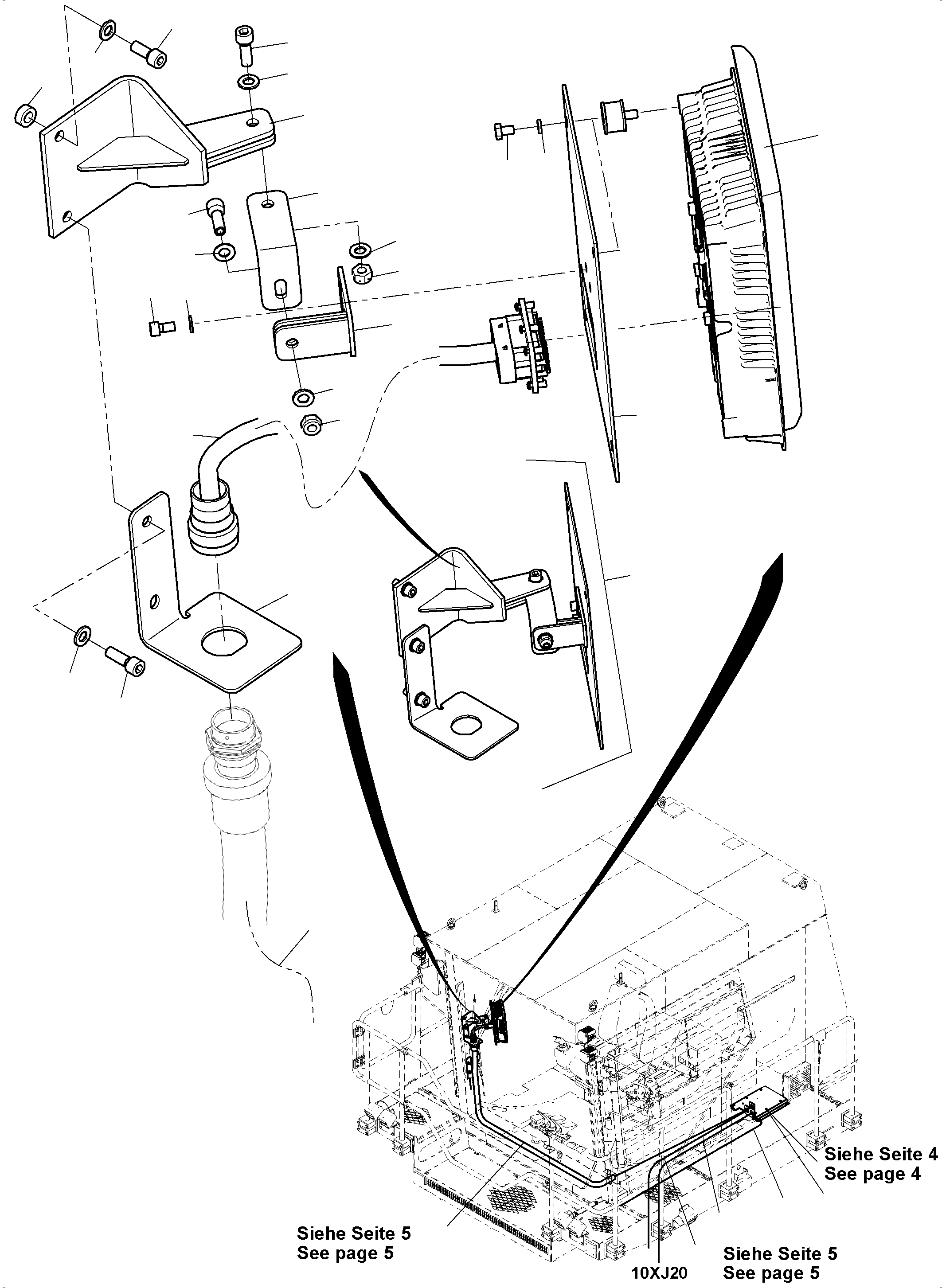 Komatsu parts book diagram for PC8000-11 S/N 12117: COMVISION CAMERASYSTEM CABINE,CAB.SUPPORT, CAB.PODIUM