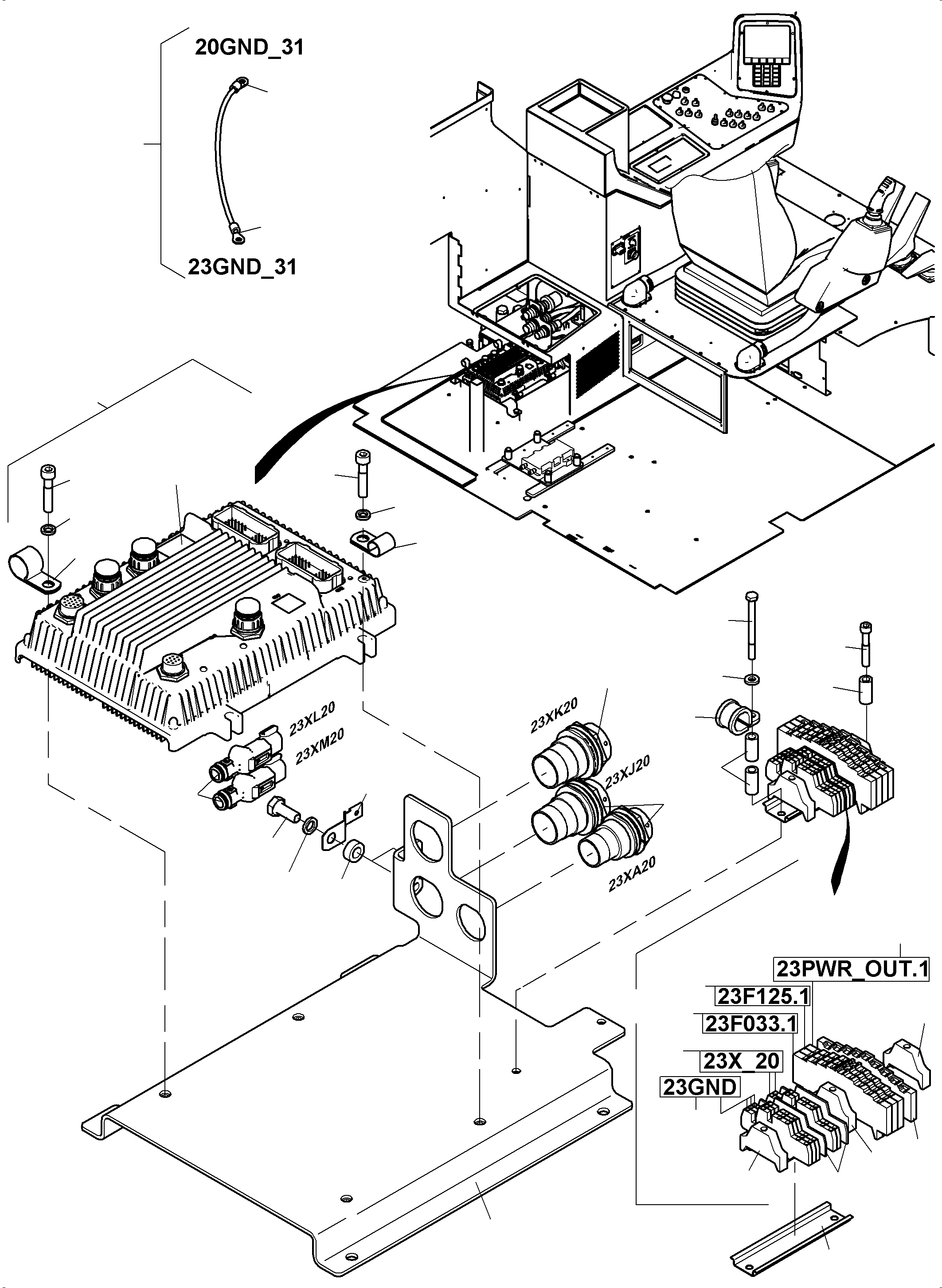 Komatsu parts book diagram for PC8000-11 S/N 12117: COMVISION CAMERASYSTEM CABINE,CAB.SUPPORT, CAB.PODIUM